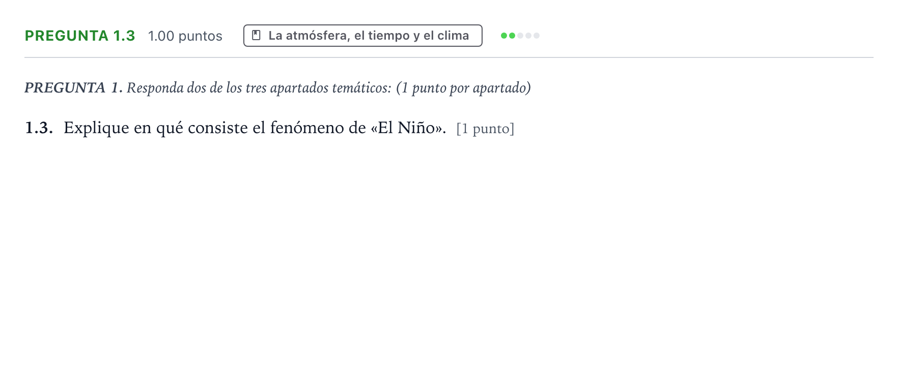Enunciado: Pregunta 1.3 · Geología y Ciencias Ambientales PAU Galicia Ordinaria 2024