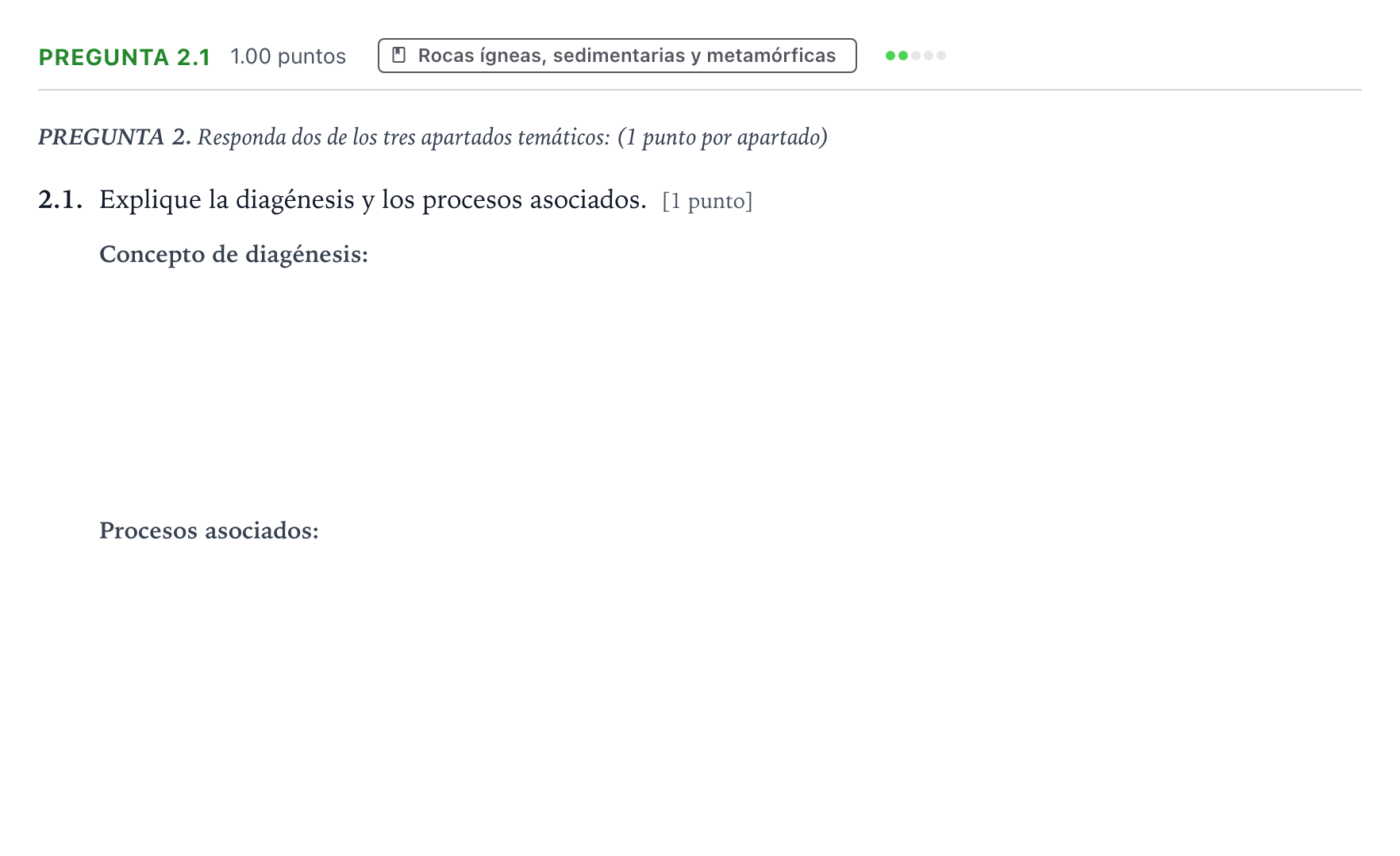 Enunciado: Pregunta 2.1 · Geología y Ciencias Ambientales PAU Galicia Ordinaria 2024