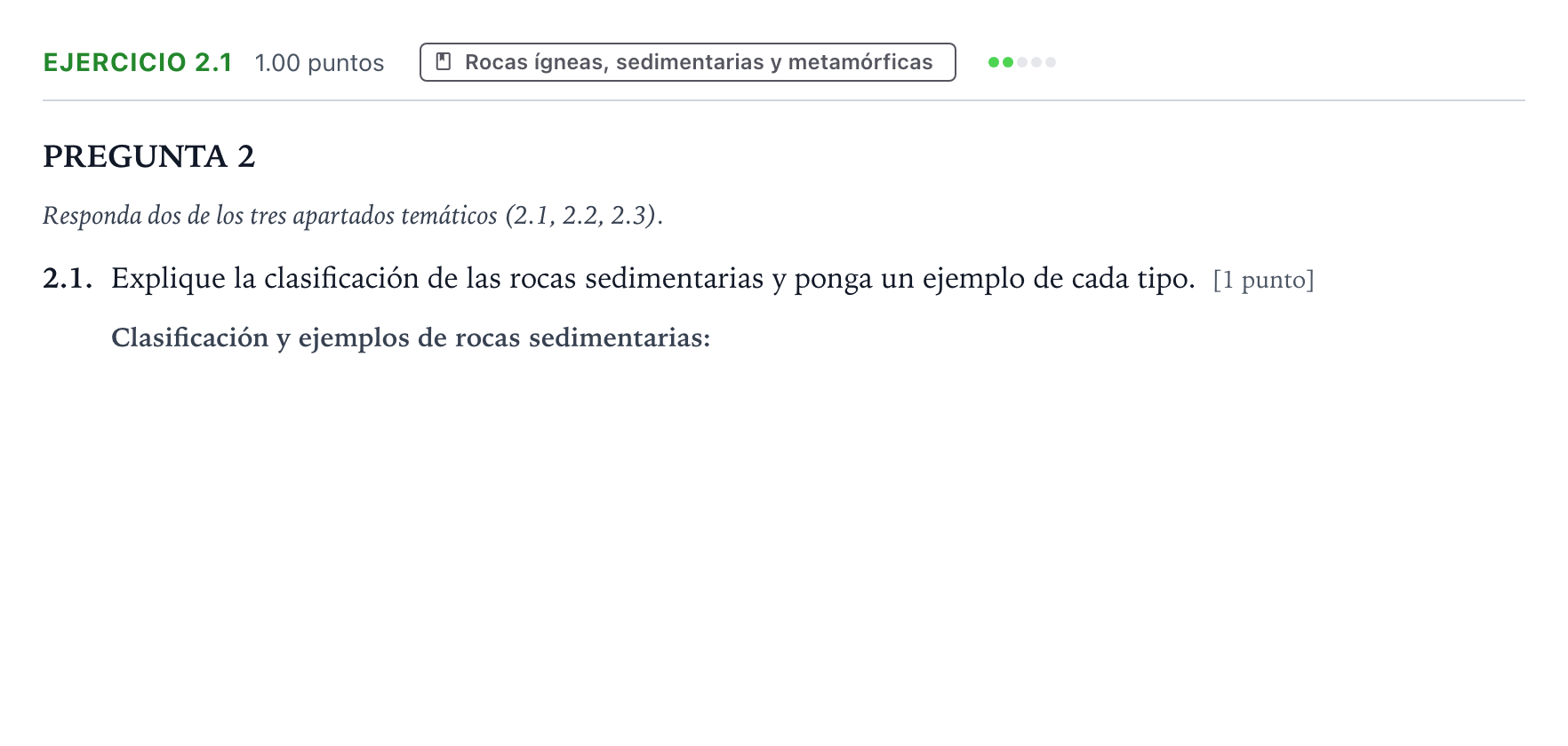 Enunciado: Ejercicio 2.1 · Geología y Ciencias Ambientales PAU Galicia Extraordinaria 2024