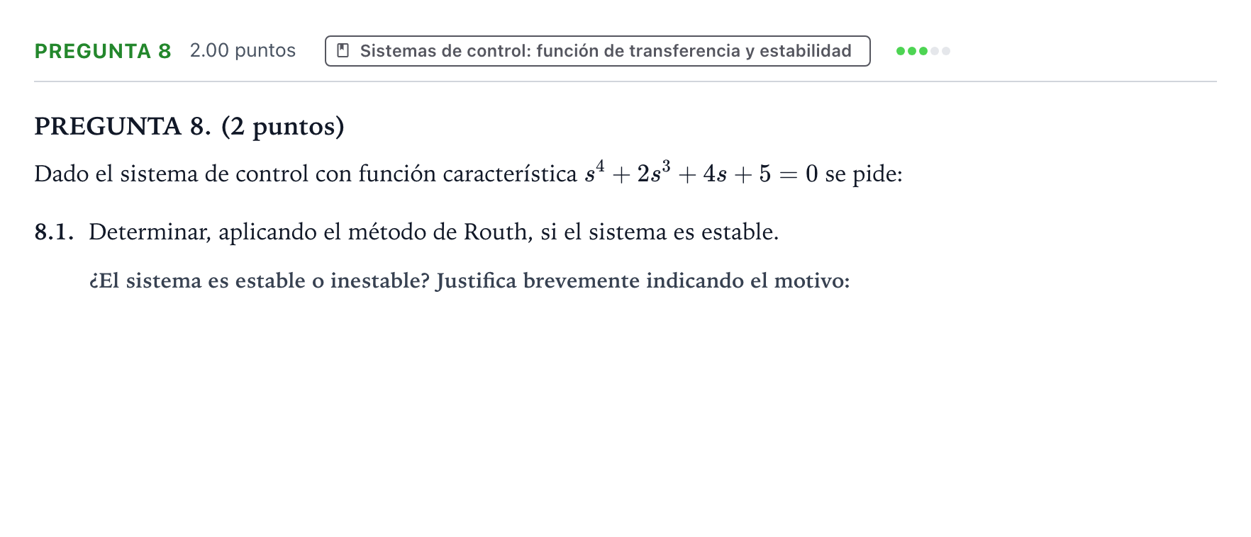 Enunciado: Pregunta 8 · Tecnología e Ingeniería II PAU Galicia Ordinaria 2024