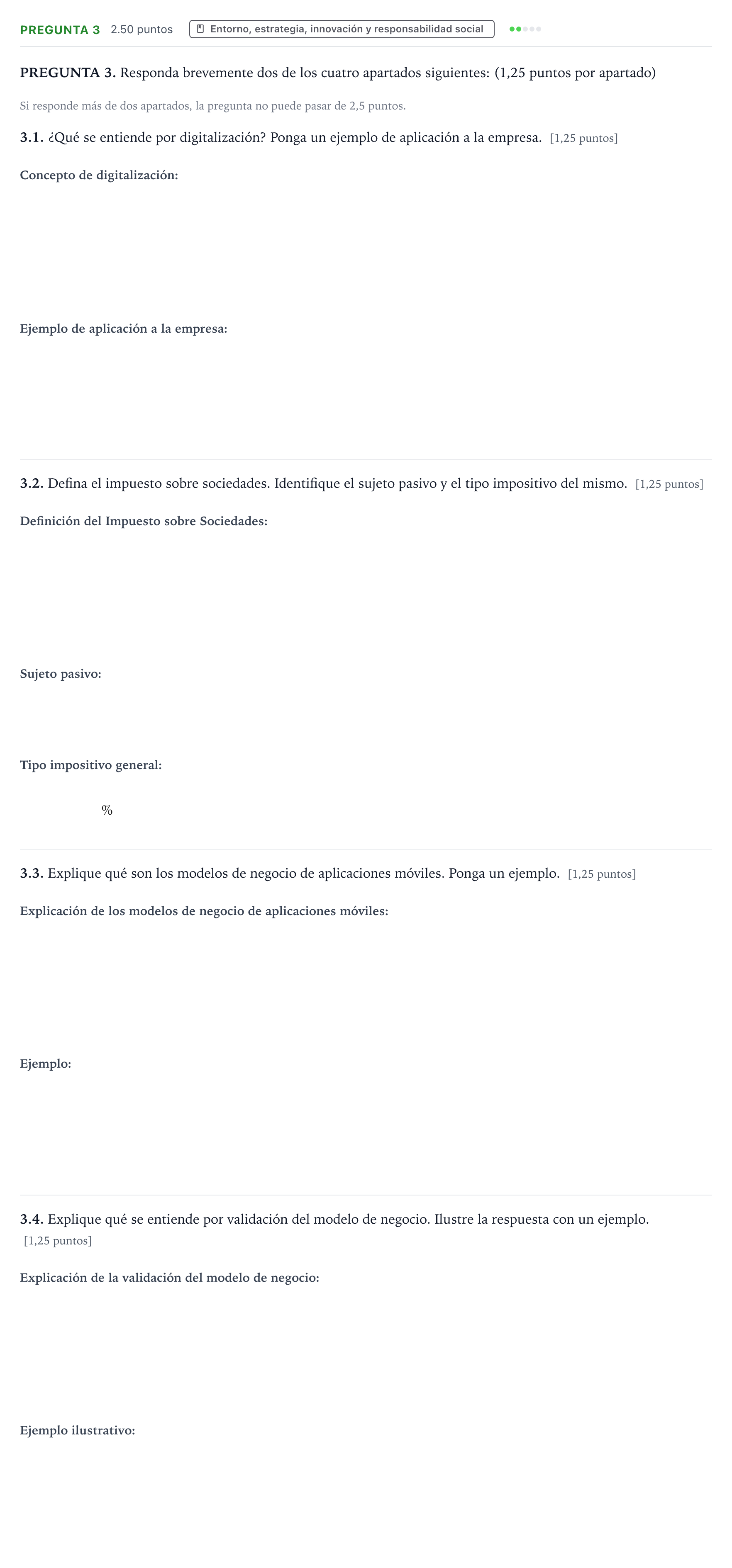Enunciado: Pregunta 3 · Empresa y Diseño de Modelos de Negocio PAU Galicia Ordinaria 2024