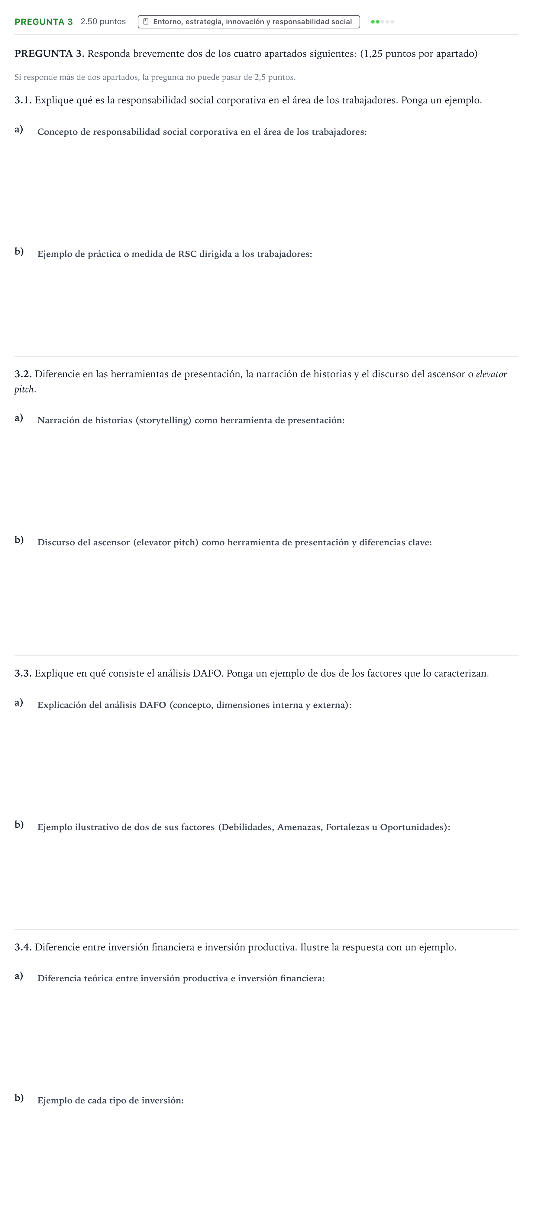 Enunciado: Pregunta 3 · Empresa y Diseño de Modelos de Negocio PAU Galicia Extraordinaria 2024