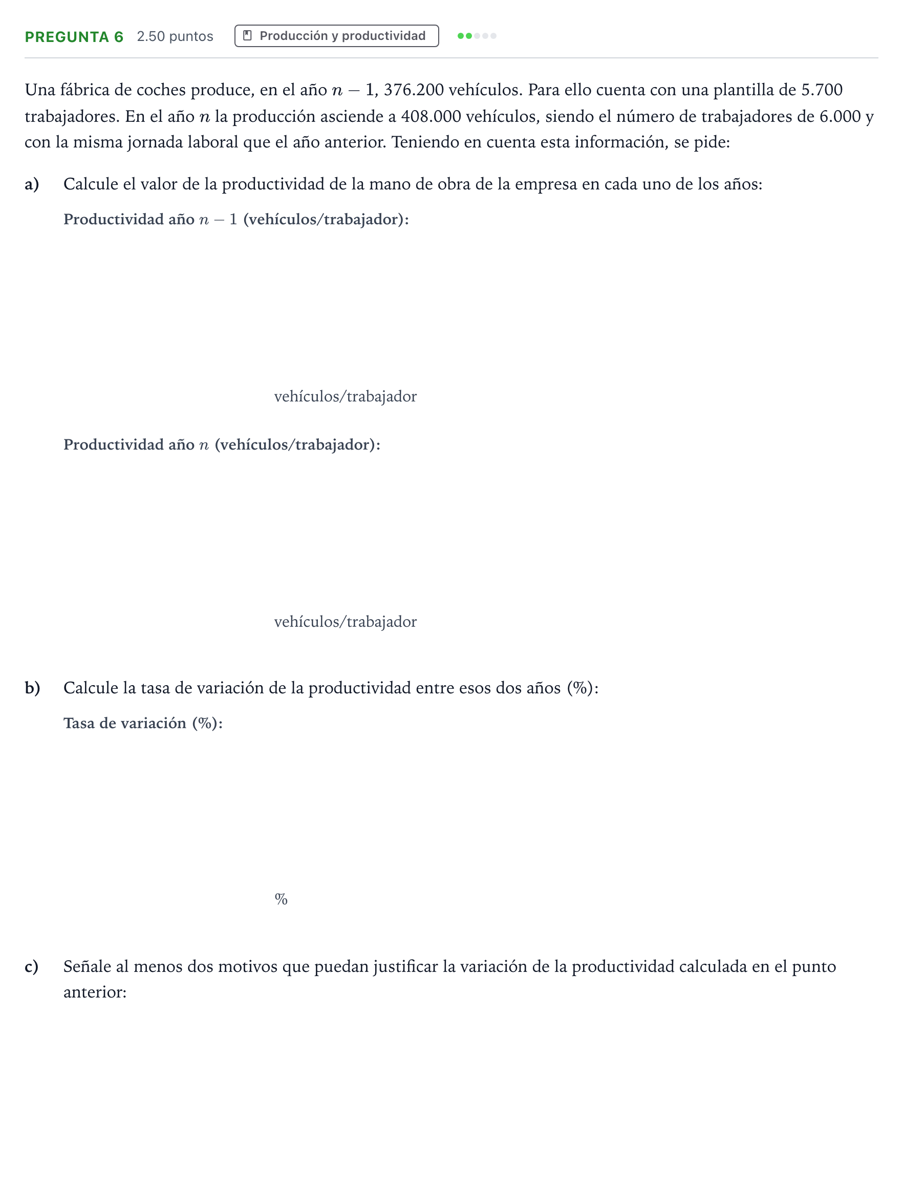 Enunciado: Pregunta 6 · Empresa y Diseño de Modelos de Negocio PAU Galicia Extraordinaria 2024