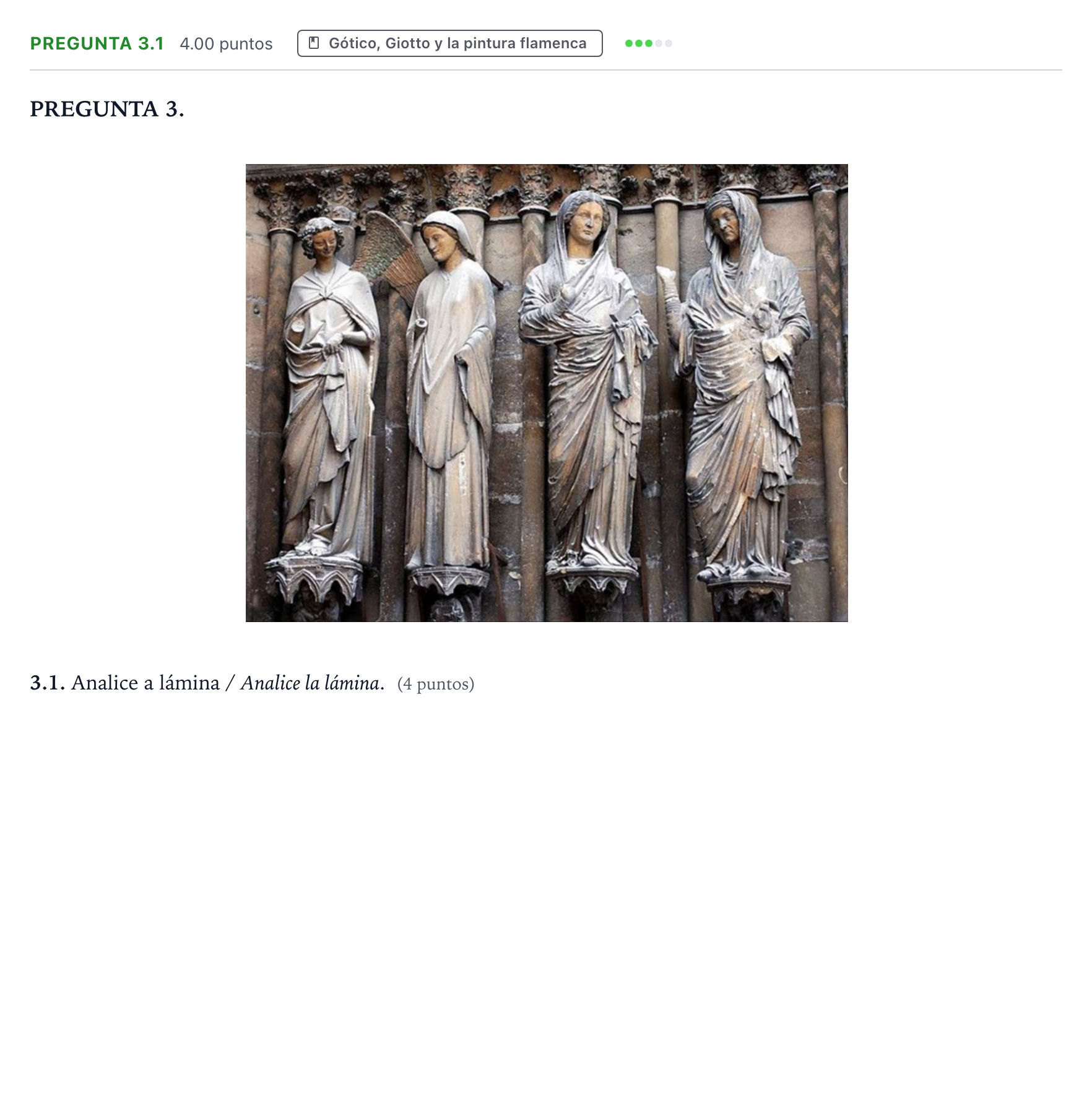 Enunciado: Pregunta 3.1 · Historia del Arte PAU Galicia Ordinaria 2024