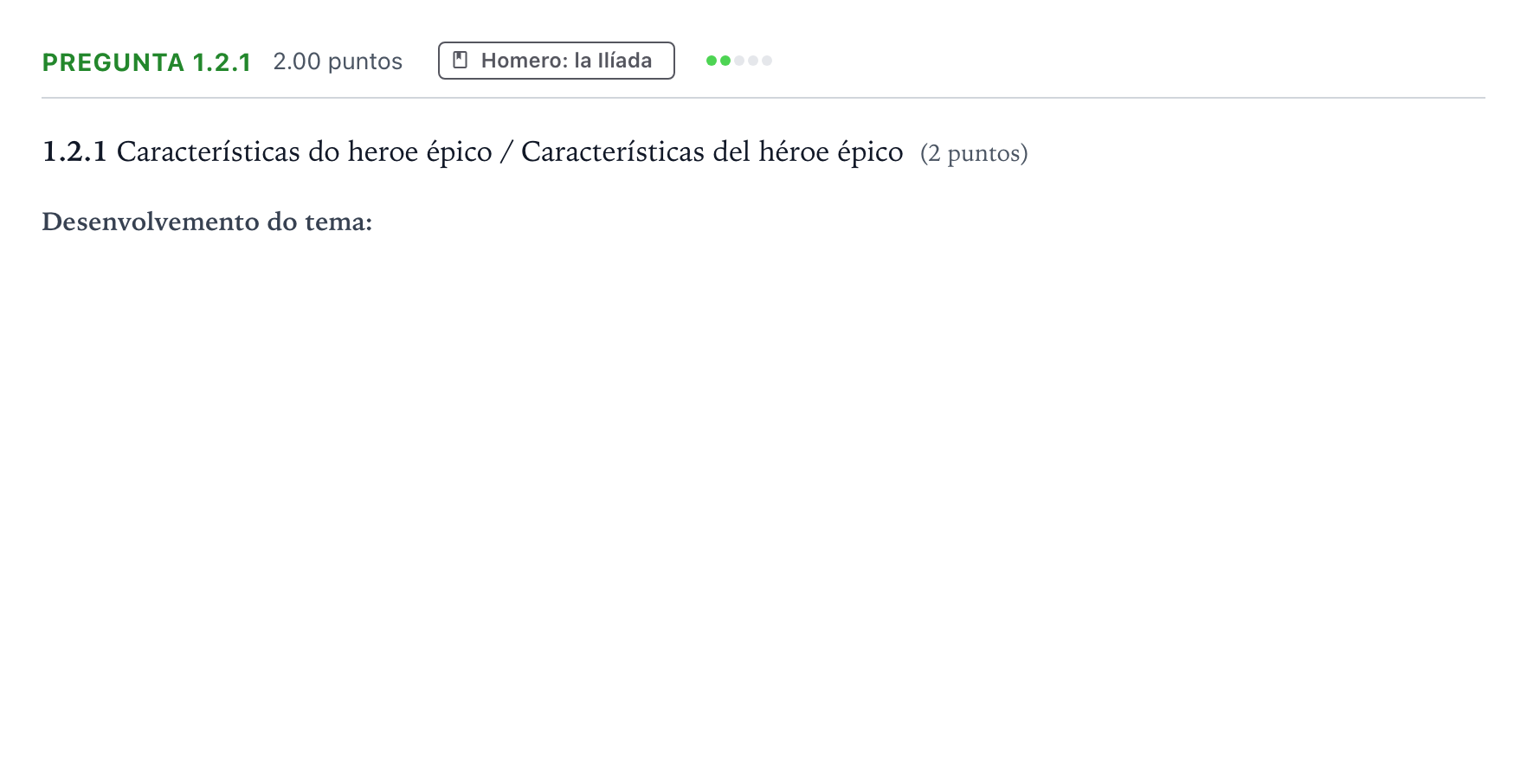 Enunciado: Pregunta 1.2.1 · Griego II PAU Galicia Extraordinaria 2024