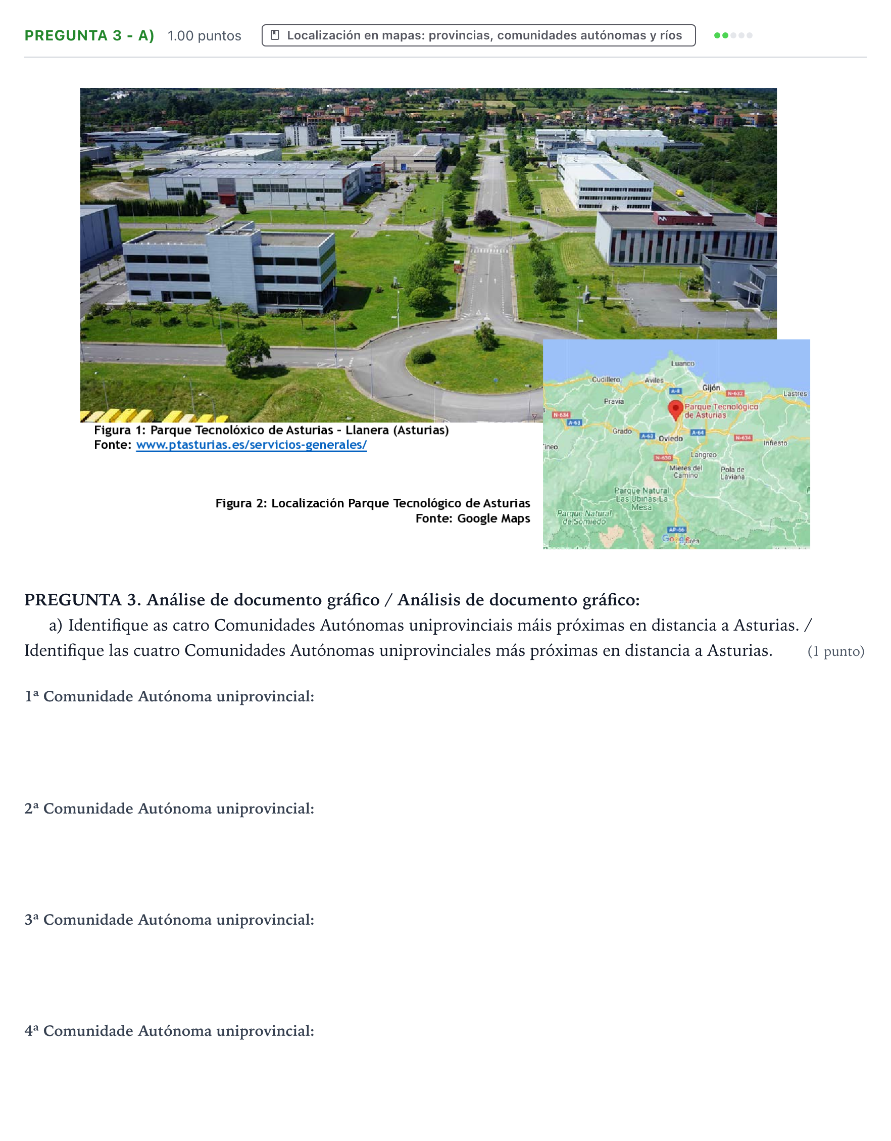 Enunciado: Pregunta 3 - a) · Geografía PAU Galicia Ordinaria 2024