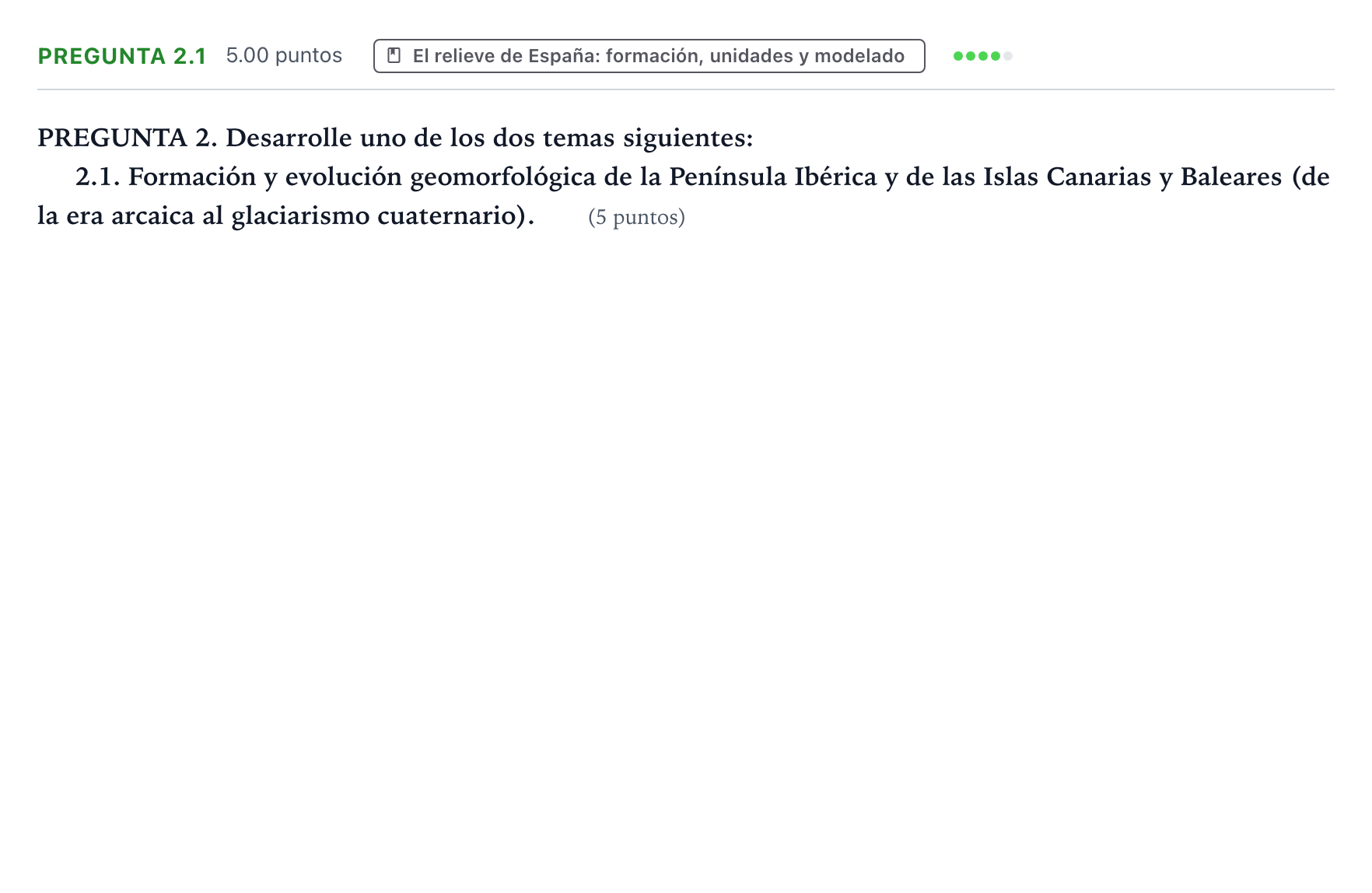 Enunciado: Pregunta 2.1 · Geografía PAU Galicia Extraordinaria 2024