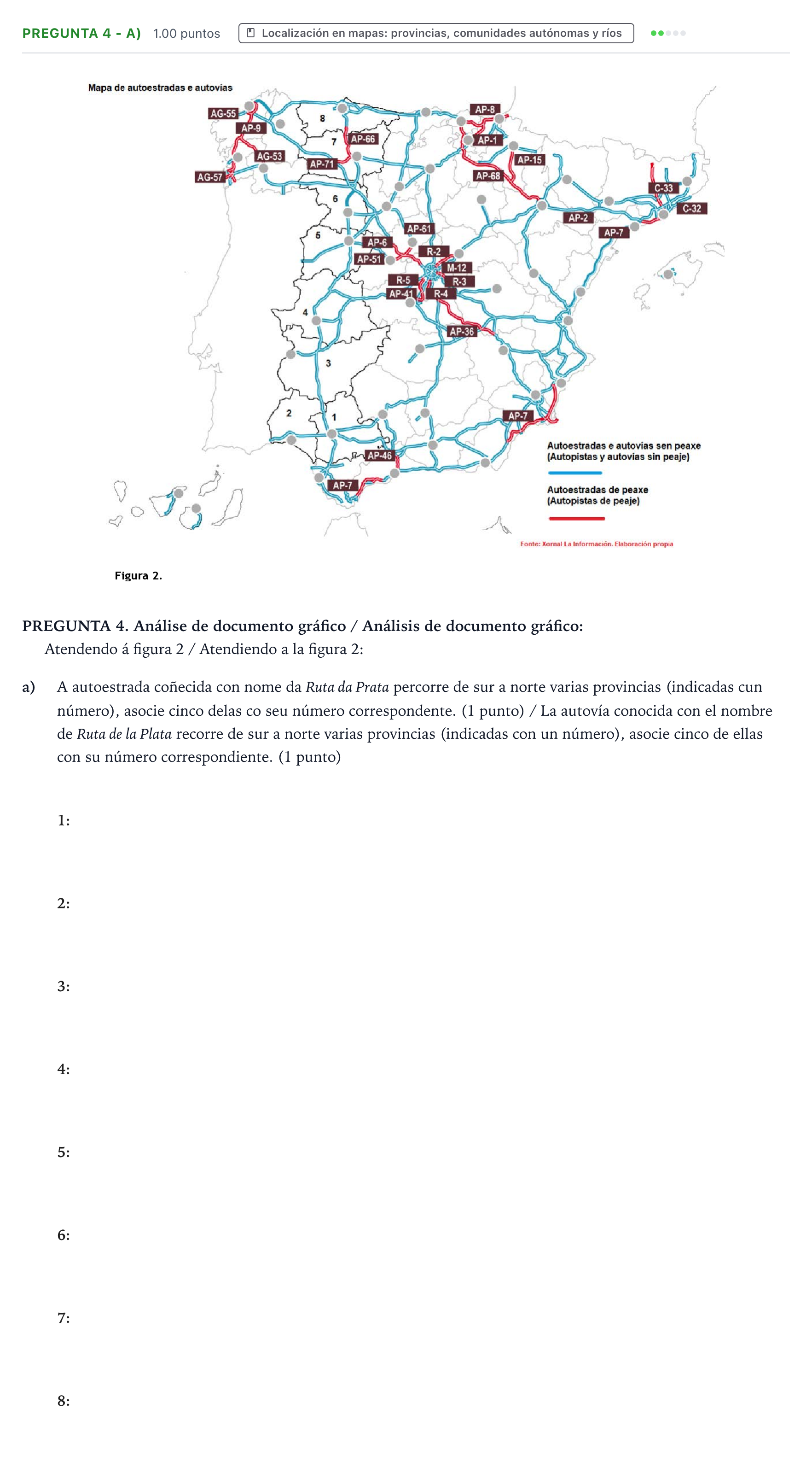 Enunciado: Pregunta 4 - a) · Geografía PAU Galicia Extraordinaria 2024