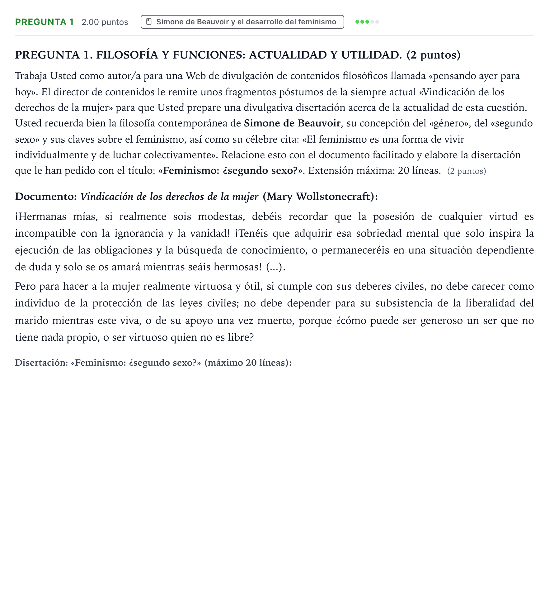 Enunciado: Pregunta 1 · Historia de la Filosofía PAU Galicia Ordinaria 2025