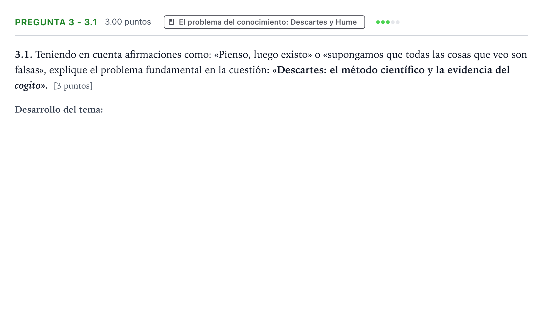 Enunciado: Pregunta 3 - 3.1 · Historia de la Filosofía PAU Galicia Ordinaria 2025