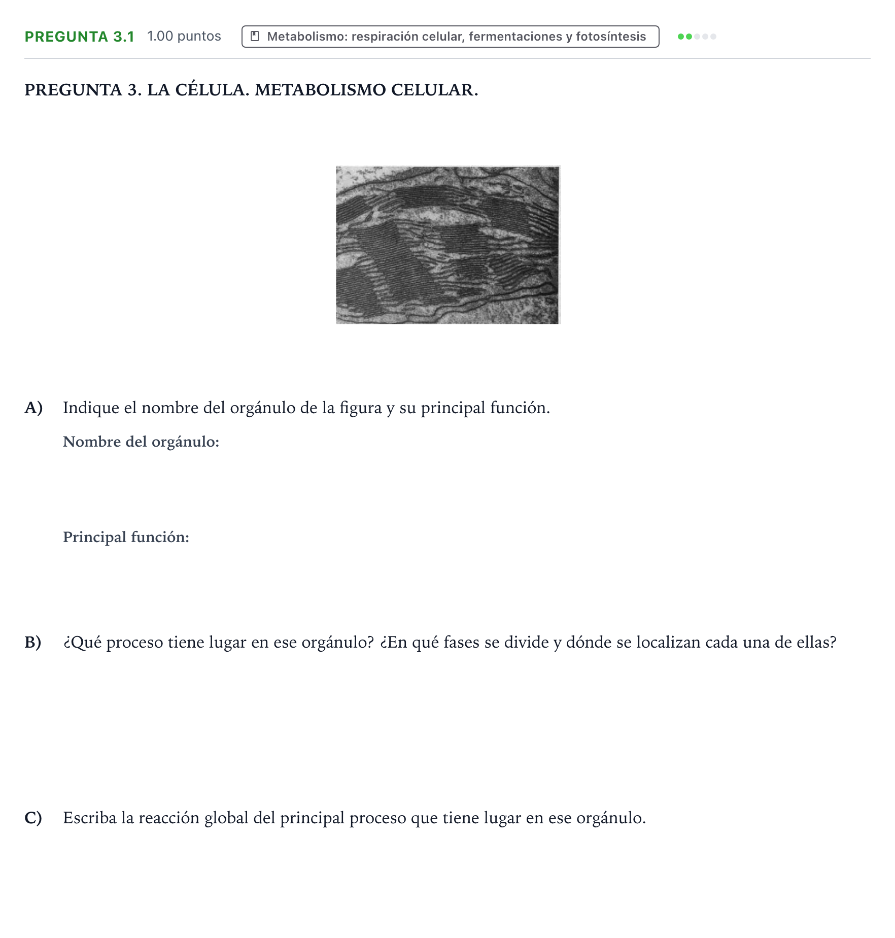 Enunciado: Pregunta 3.1 · Biología PAU Galicia Extraordinaria 2025