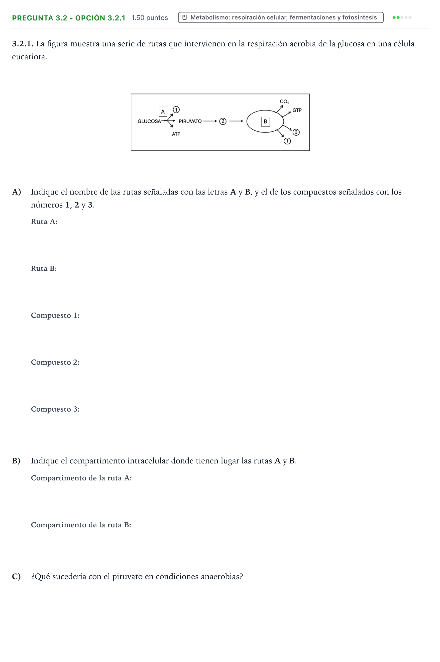 Enunciado: Pregunta 3.2 - Opción 3.2.1 · Biología PAU Galicia Extraordinaria 2025