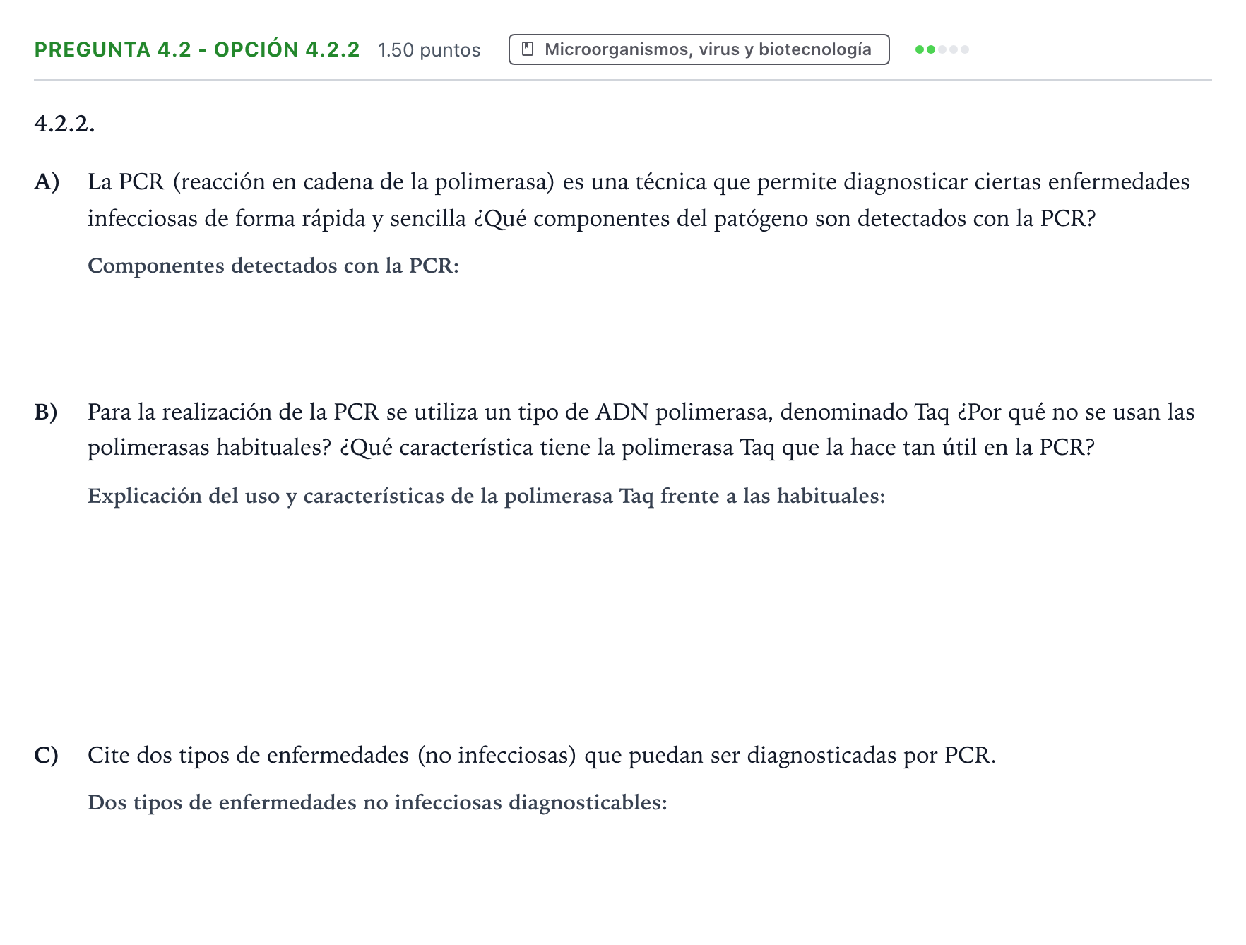Enunciado: Pregunta 4.2 - Opción 4.2.2 · Biología PAU Galicia Extraordinaria 2025