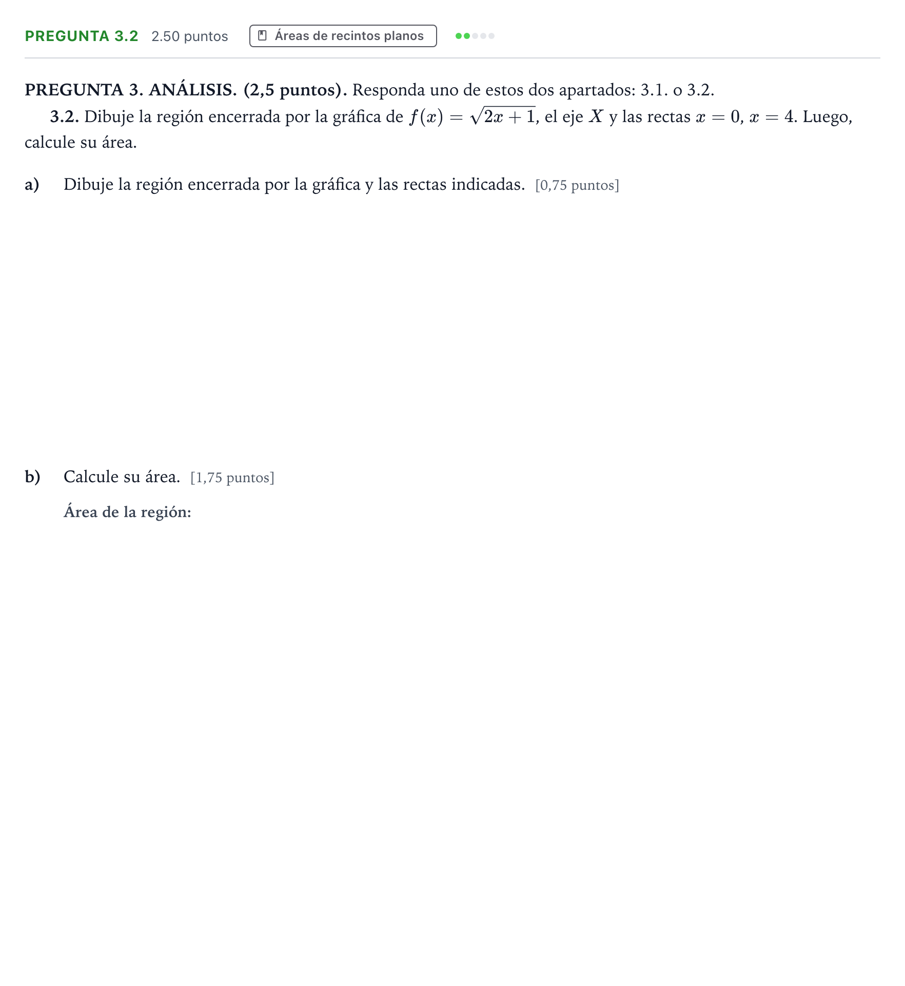Enunciado: Pregunta 3.2 · Matemáticas II PAU Galicia Ordinaria 2025