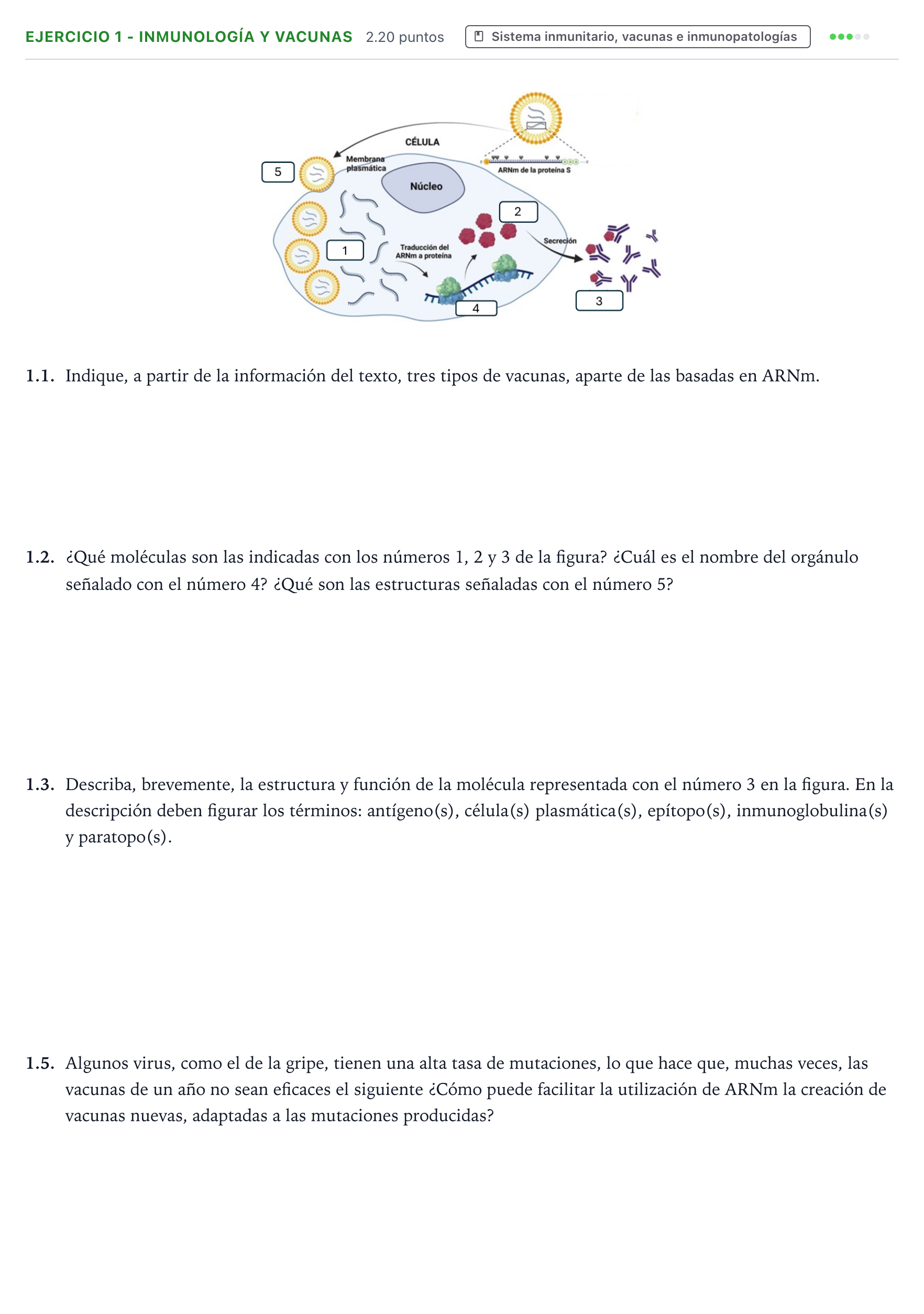 Enunciado: Ejercicio 1 - Inmunología y vacunas · Biología PAU Galicia Ordinaria 2025