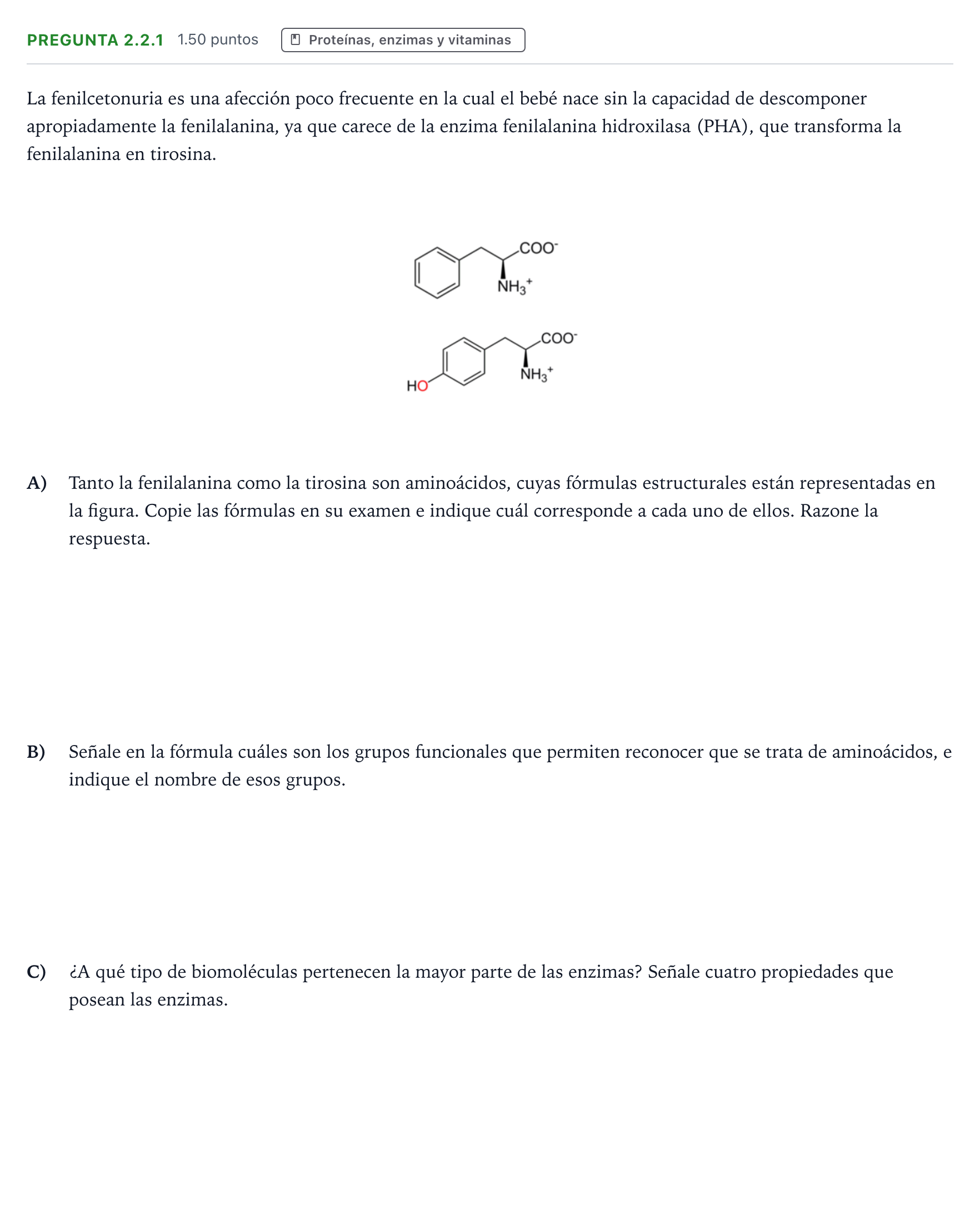 Enunciado: Pregunta 2.2.1 · Biología PAU Galicia Ordinaria 2025
