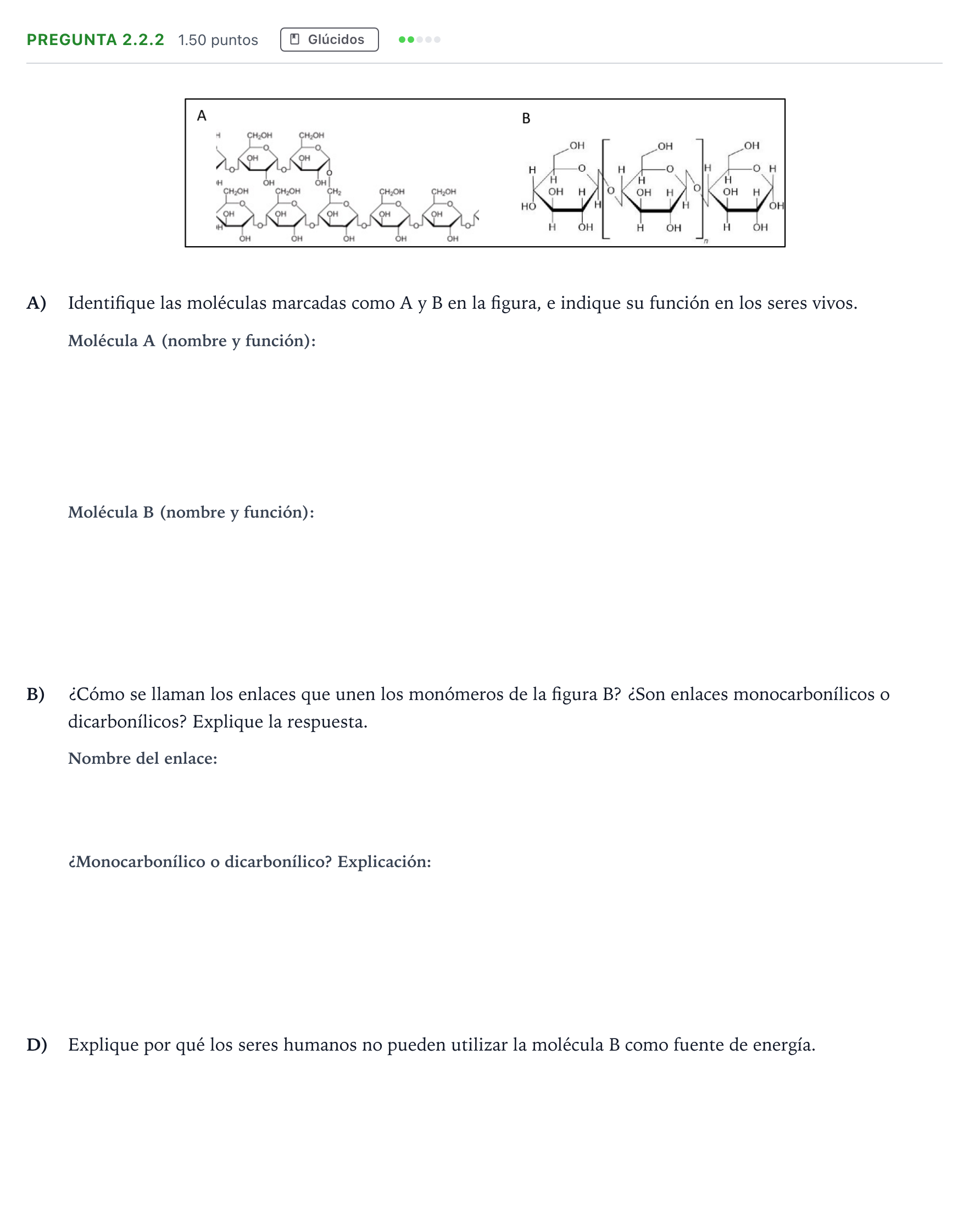 Enunciado: Pregunta 2.2.2 · Biología PAU Galicia Ordinaria 2025