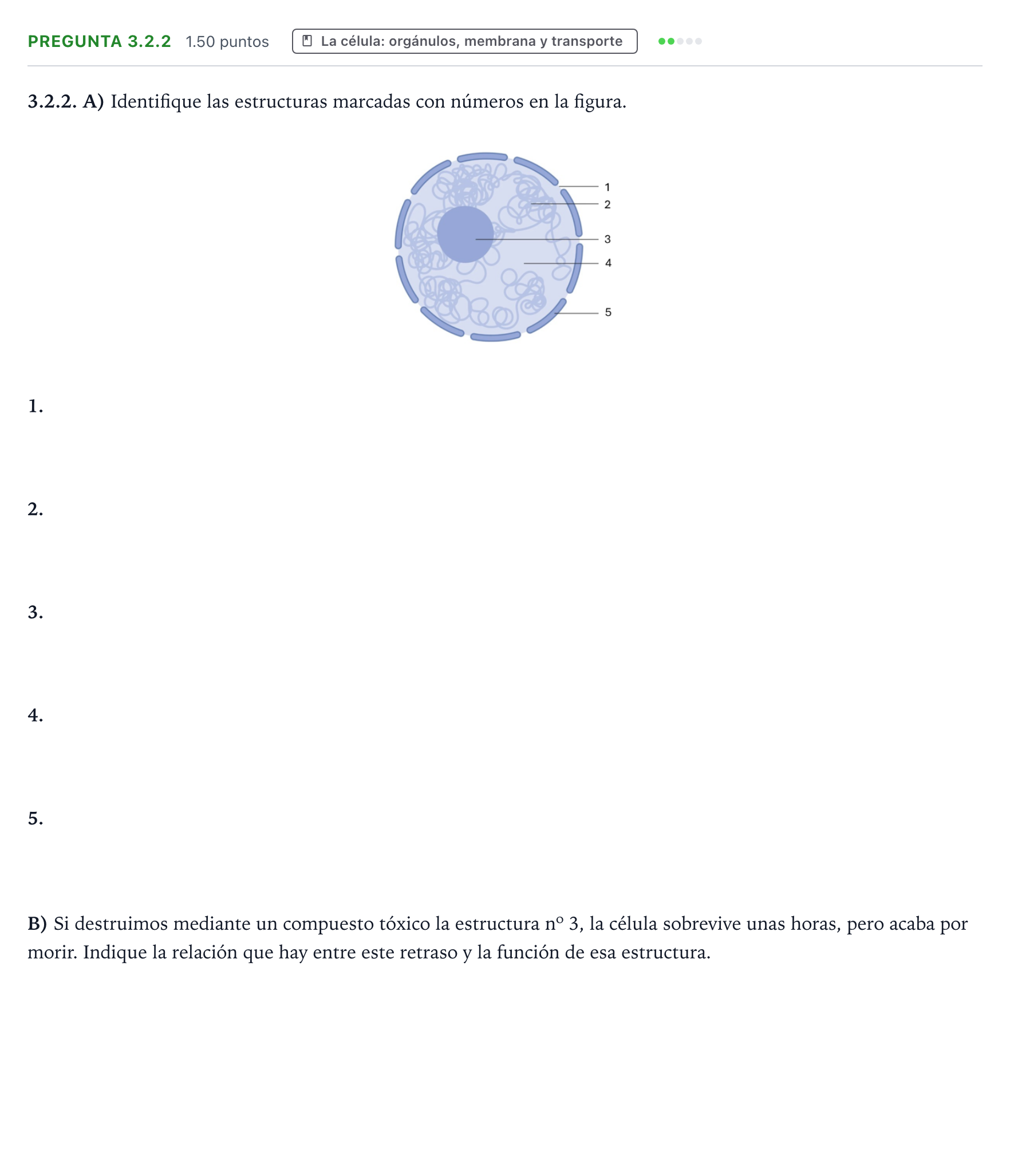 Enunciado: Pregunta 3.2.2 · Biología PAU Galicia Ordinaria 2025