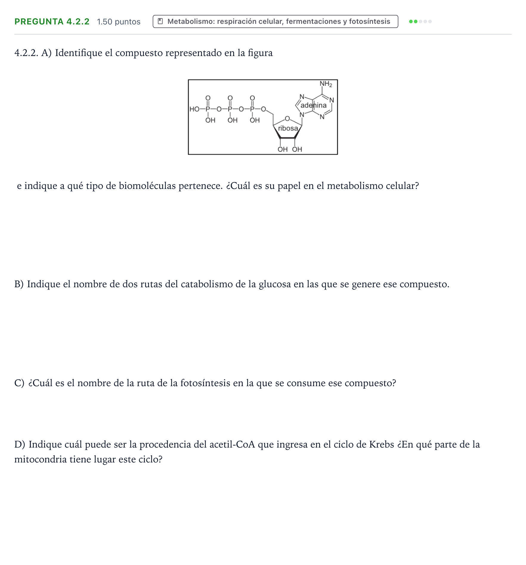 Enunciado: Pregunta 4.2.2 · Biología PAU Galicia Ordinaria 2025