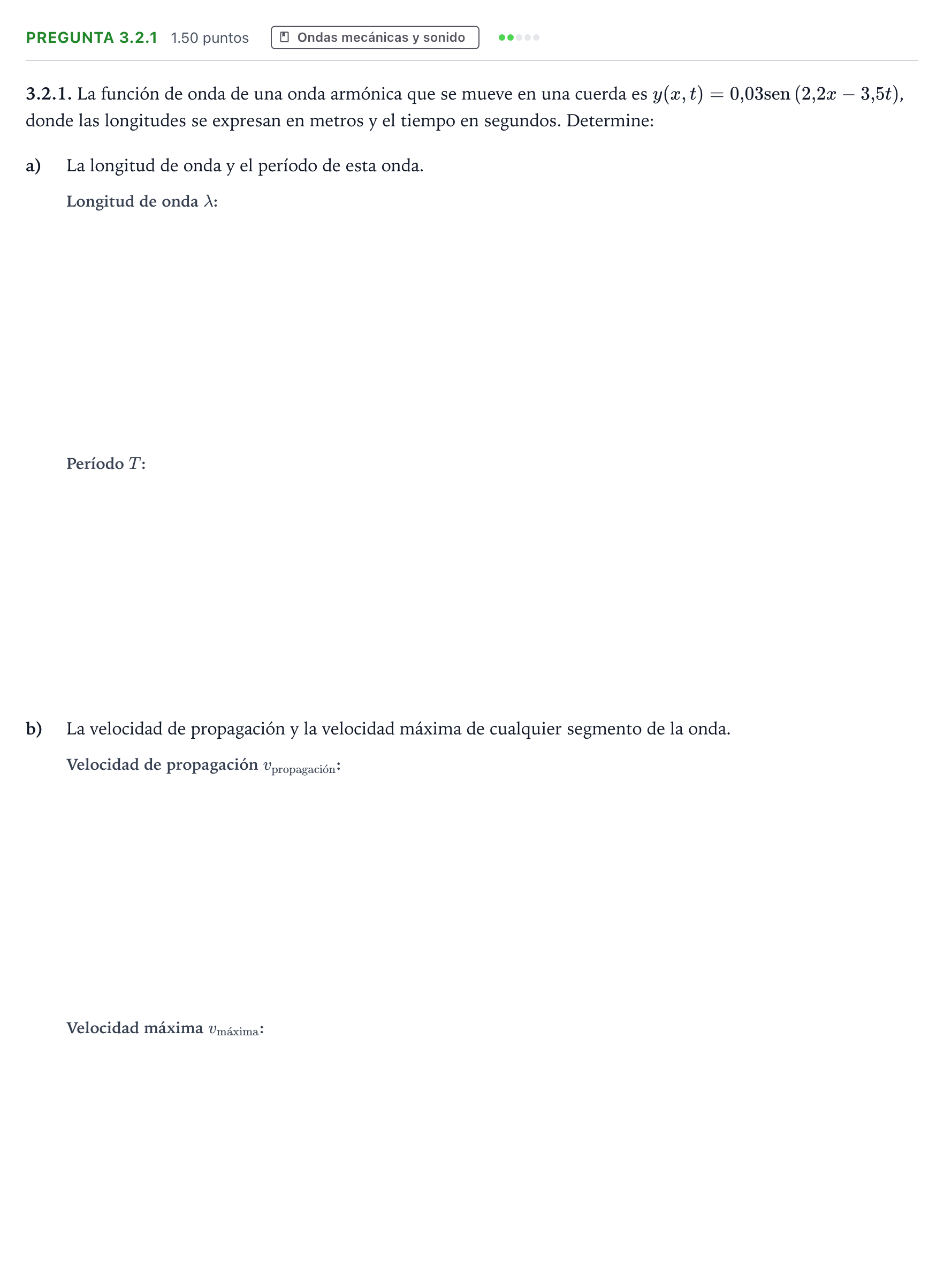 Enunciado: Pregunta 3.2.1 · Física PAU Galicia Extraordinaria 2025