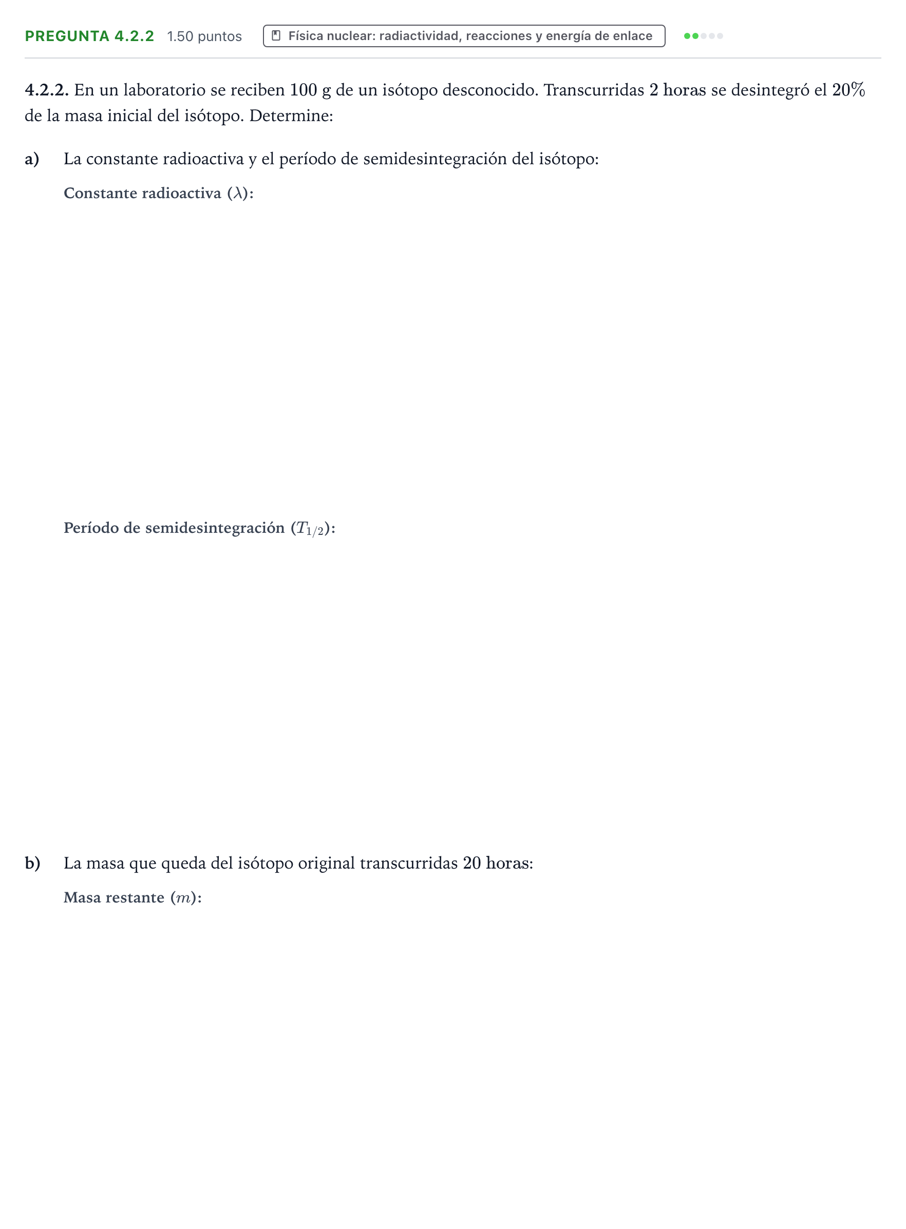 Enunciado: Pregunta 4.2.2 · Física PAU Galicia Extraordinaria 2025
