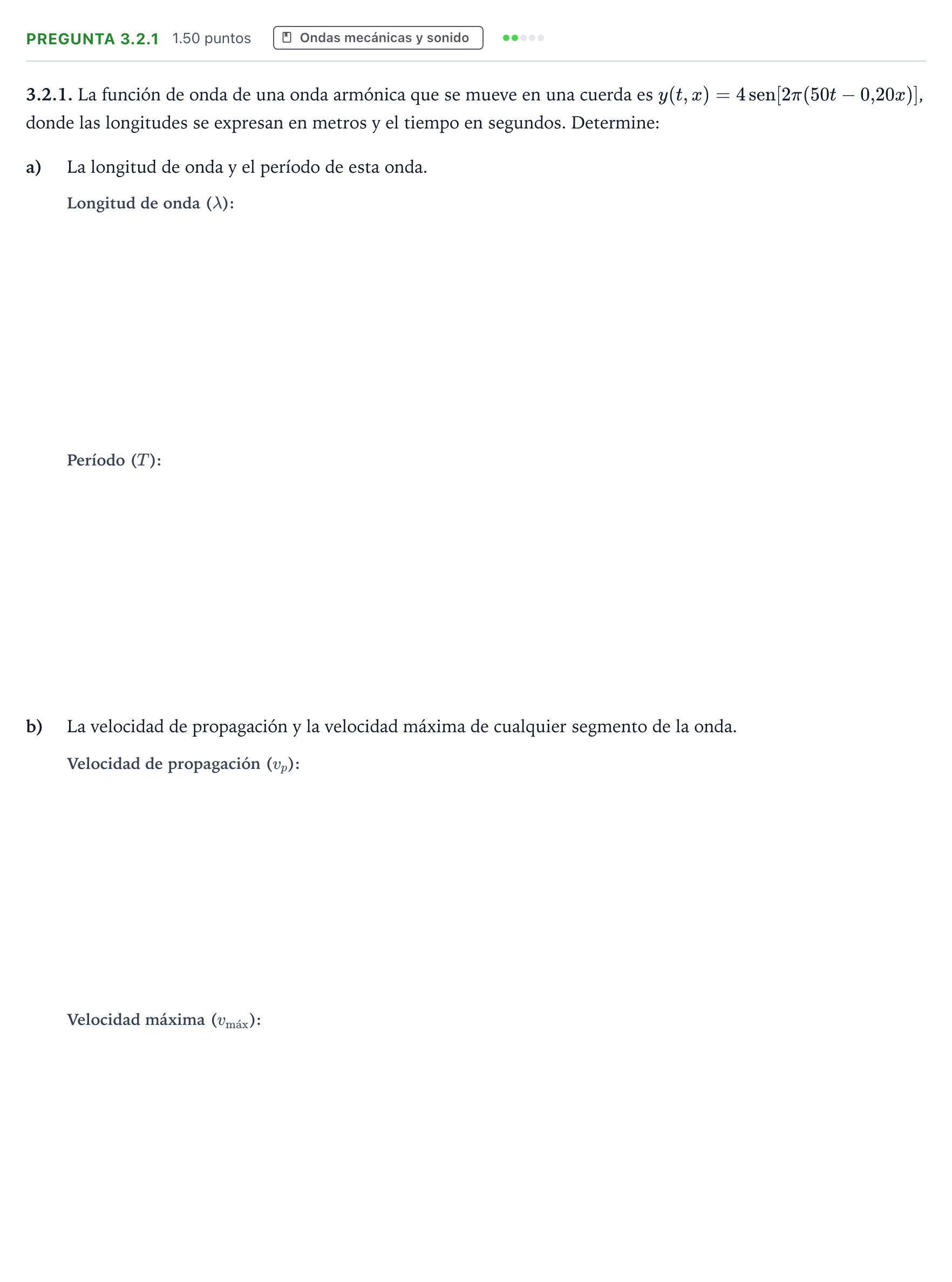 Enunciado: Pregunta 3.2.1 · Física PAU Galicia Ordinaria 2025