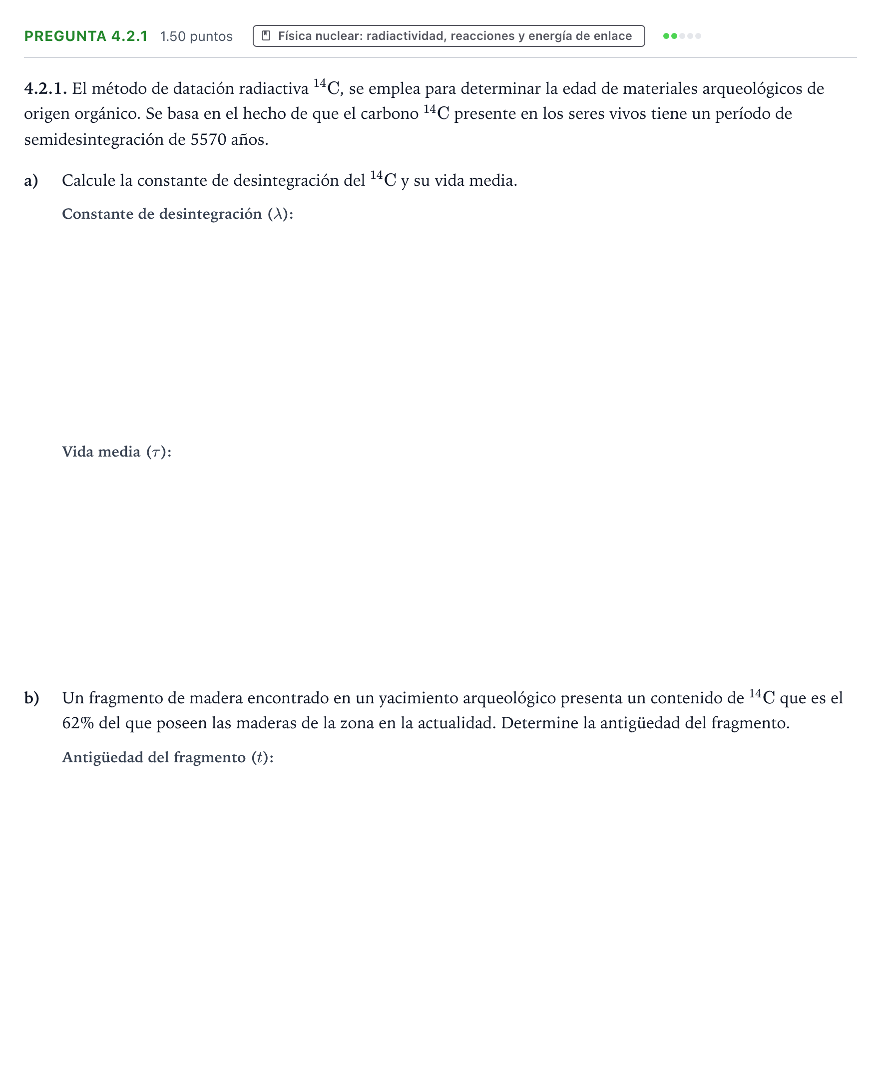 Enunciado: Pregunta 4.2.1 · Física PAU Galicia Ordinaria 2025