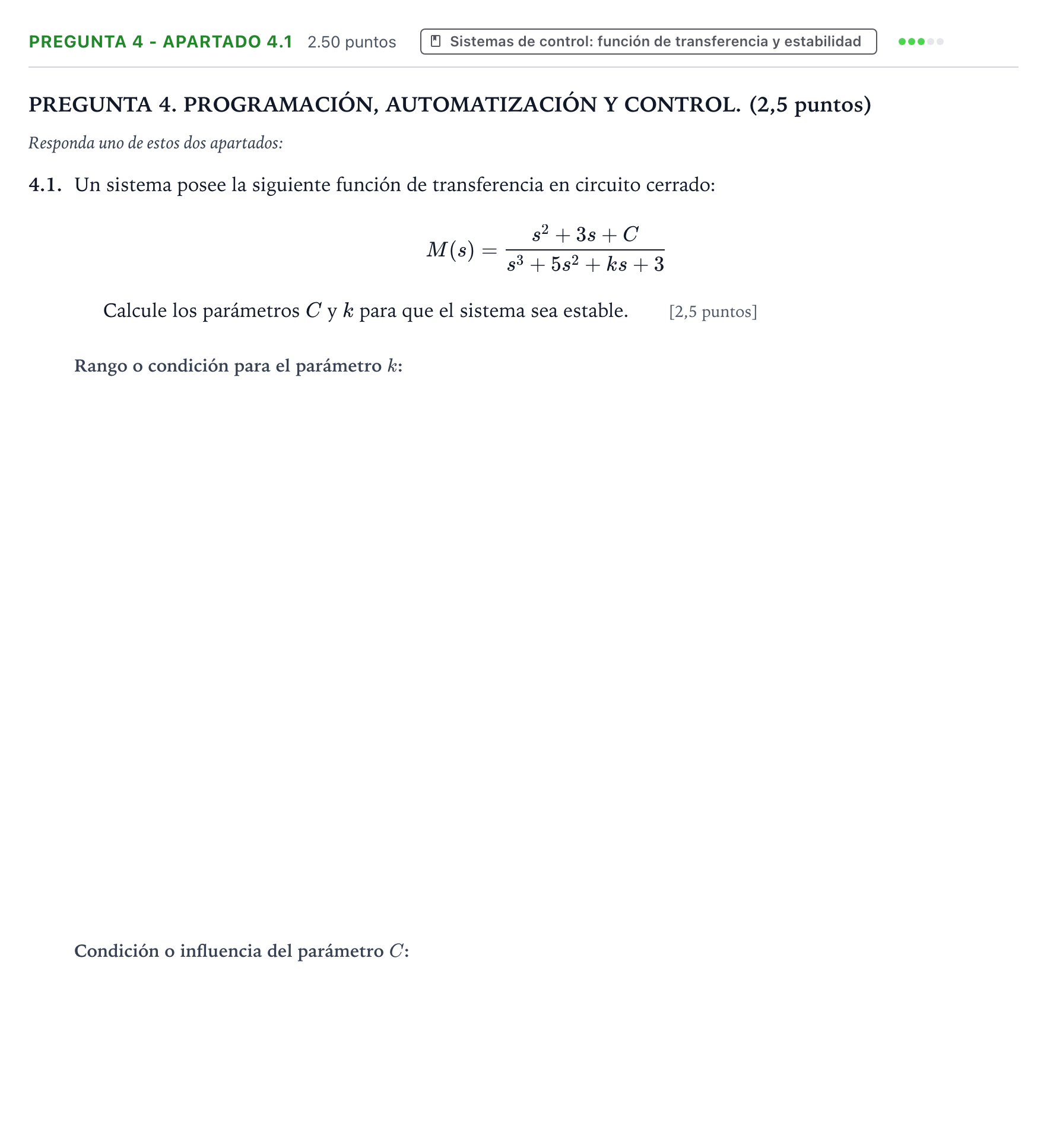 Enunciado: Pregunta 4 - Apartado 4.1 · Tecnología e Ingeniería II PAU Galicia Extraordinaria 2025