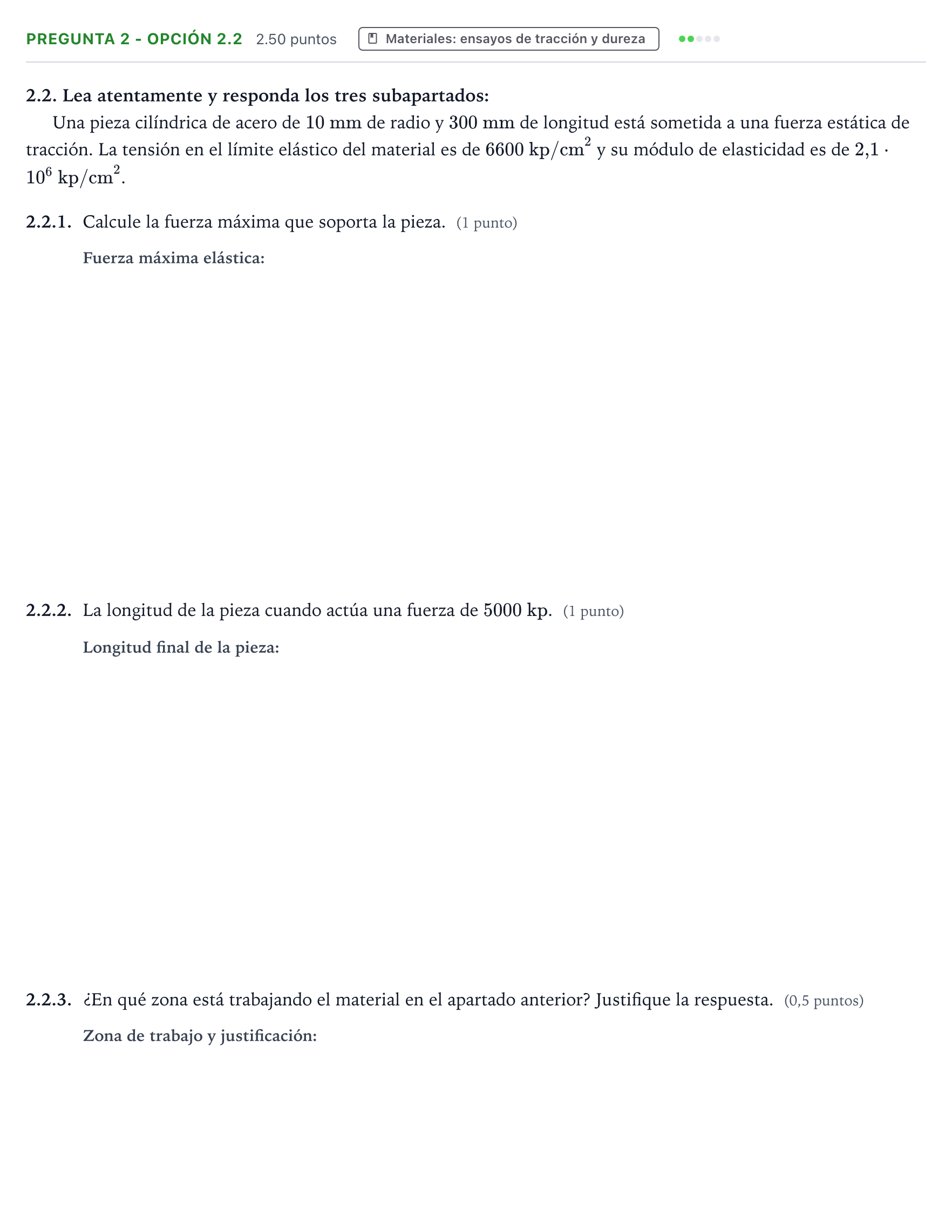 Enunciado: Pregunta 2 - Opción 2.2 · Tecnología e Ingeniería II PAU Galicia Ordinaria 2025