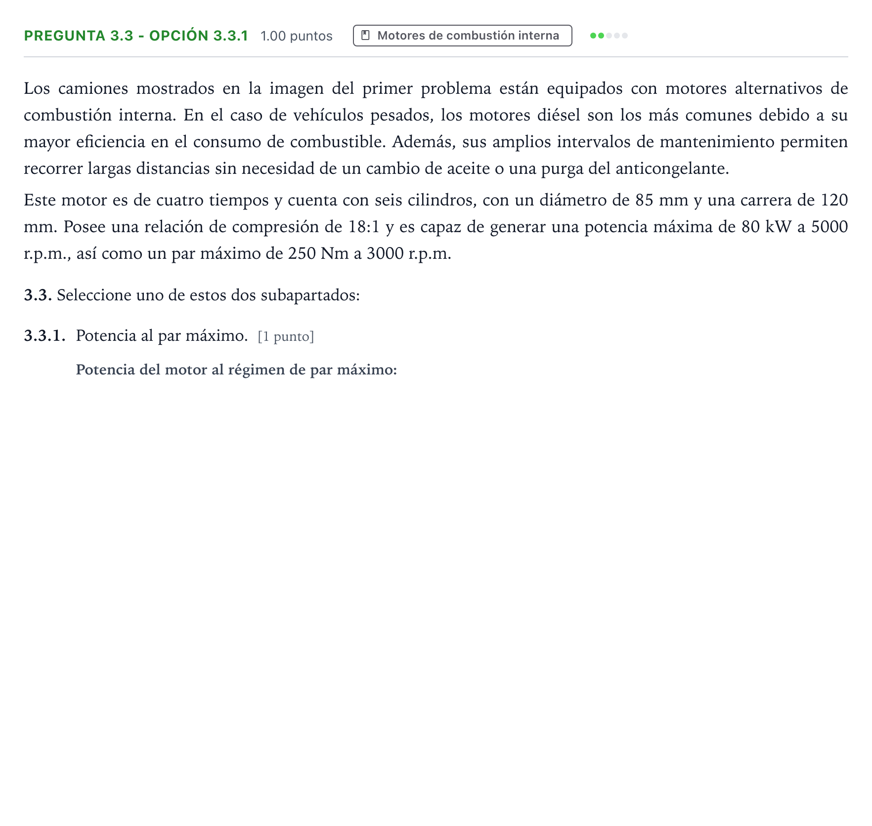 Enunciado: Pregunta 3.3 - Opción 3.3.1 · Tecnología e Ingeniería II PAU Galicia Ordinaria 2025