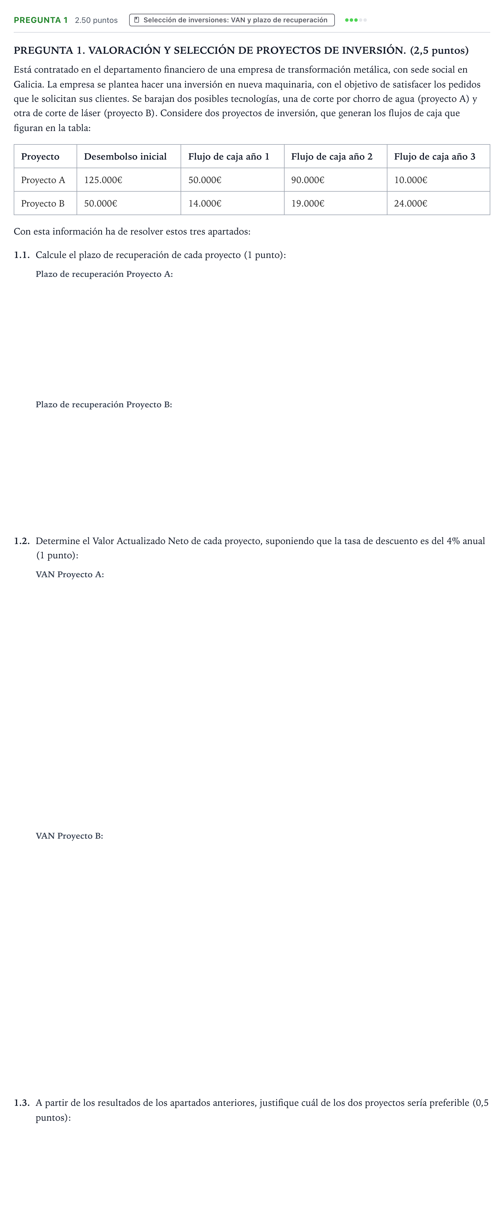 Enunciado: Pregunta 1 · Empresa y Diseño de Modelos de Negocio PAU Galicia Extraordinaria 2025