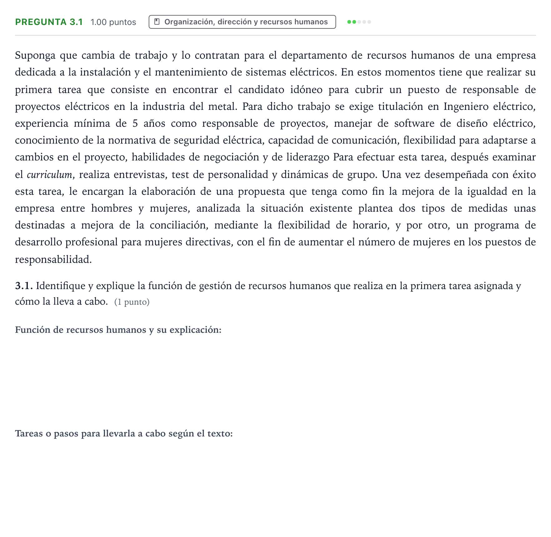 Enunciado: Pregunta 3.1 · Empresa y Diseño de Modelos de Negocio PAU Galicia Extraordinaria 2025