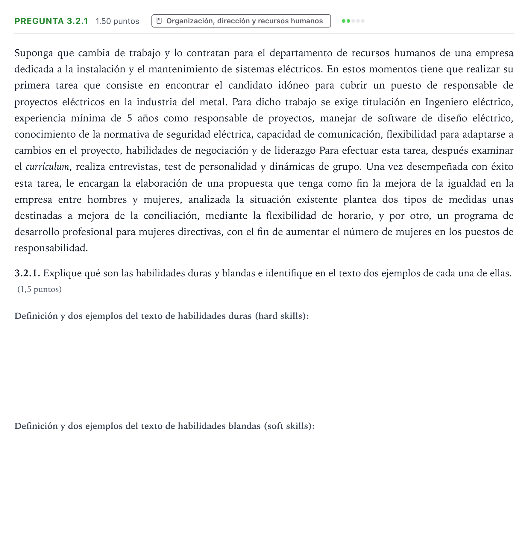 Enunciado: Pregunta 3.2.1 · Empresa y Diseño de Modelos de Negocio PAU Galicia Extraordinaria 2025