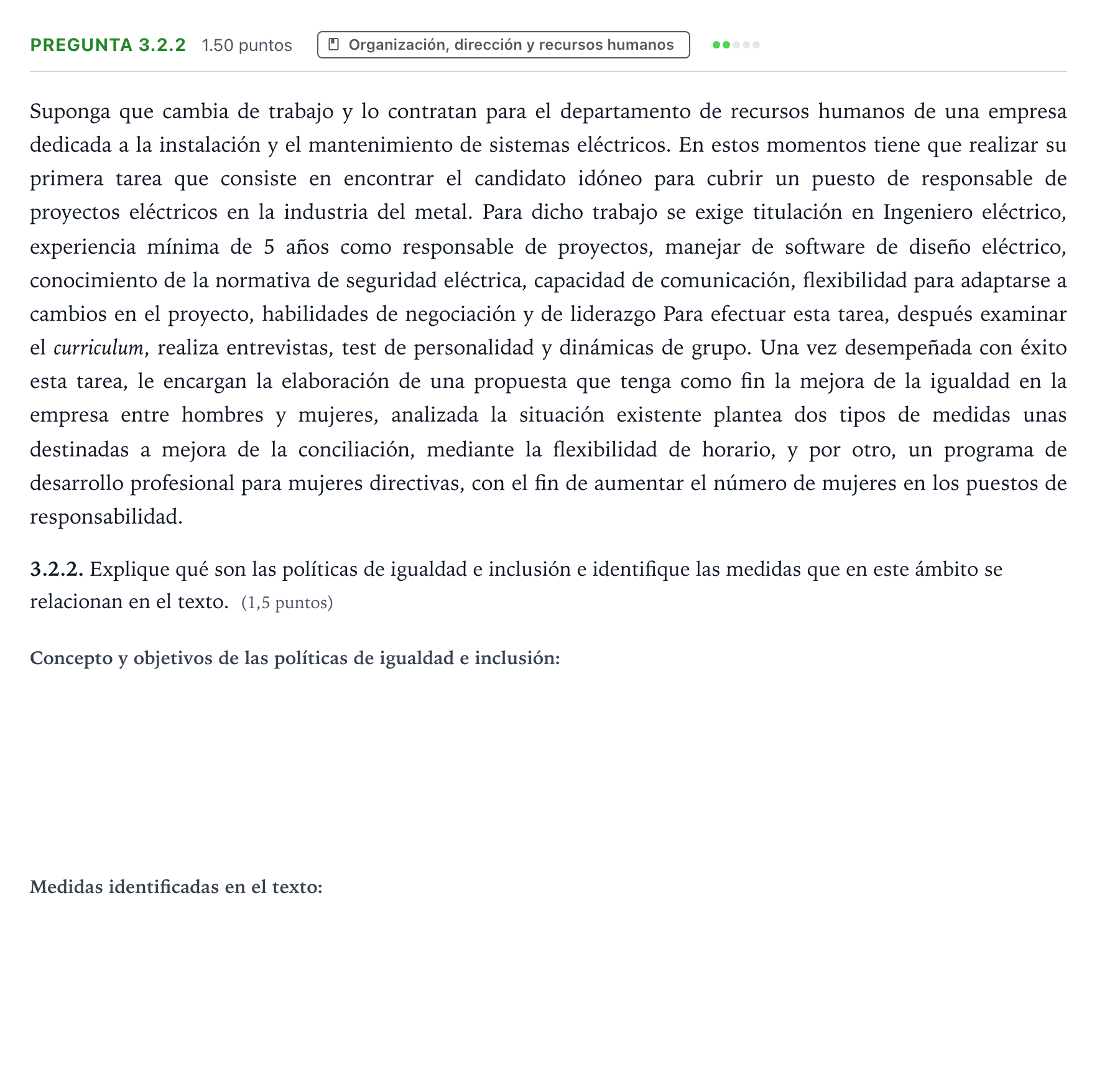Enunciado: Pregunta 3.2.2 · Empresa y Diseño de Modelos de Negocio PAU Galicia Extraordinaria 2025
