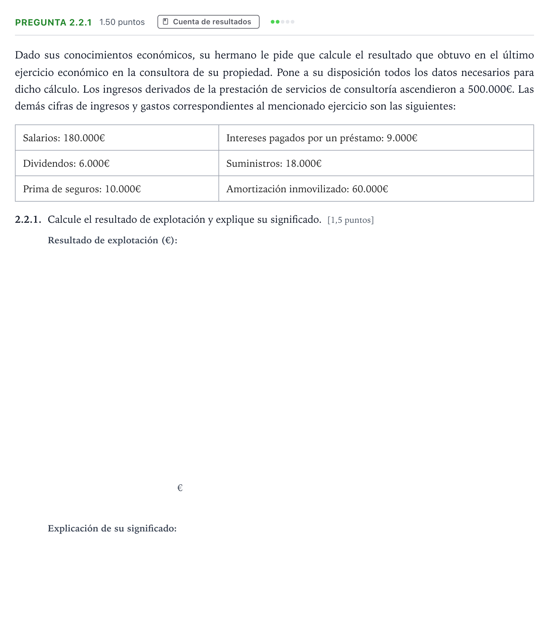 Enunciado: Pregunta 2.2.1 · Empresa y Diseño de Modelos de Negocio PAU Galicia Ordinaria 2025