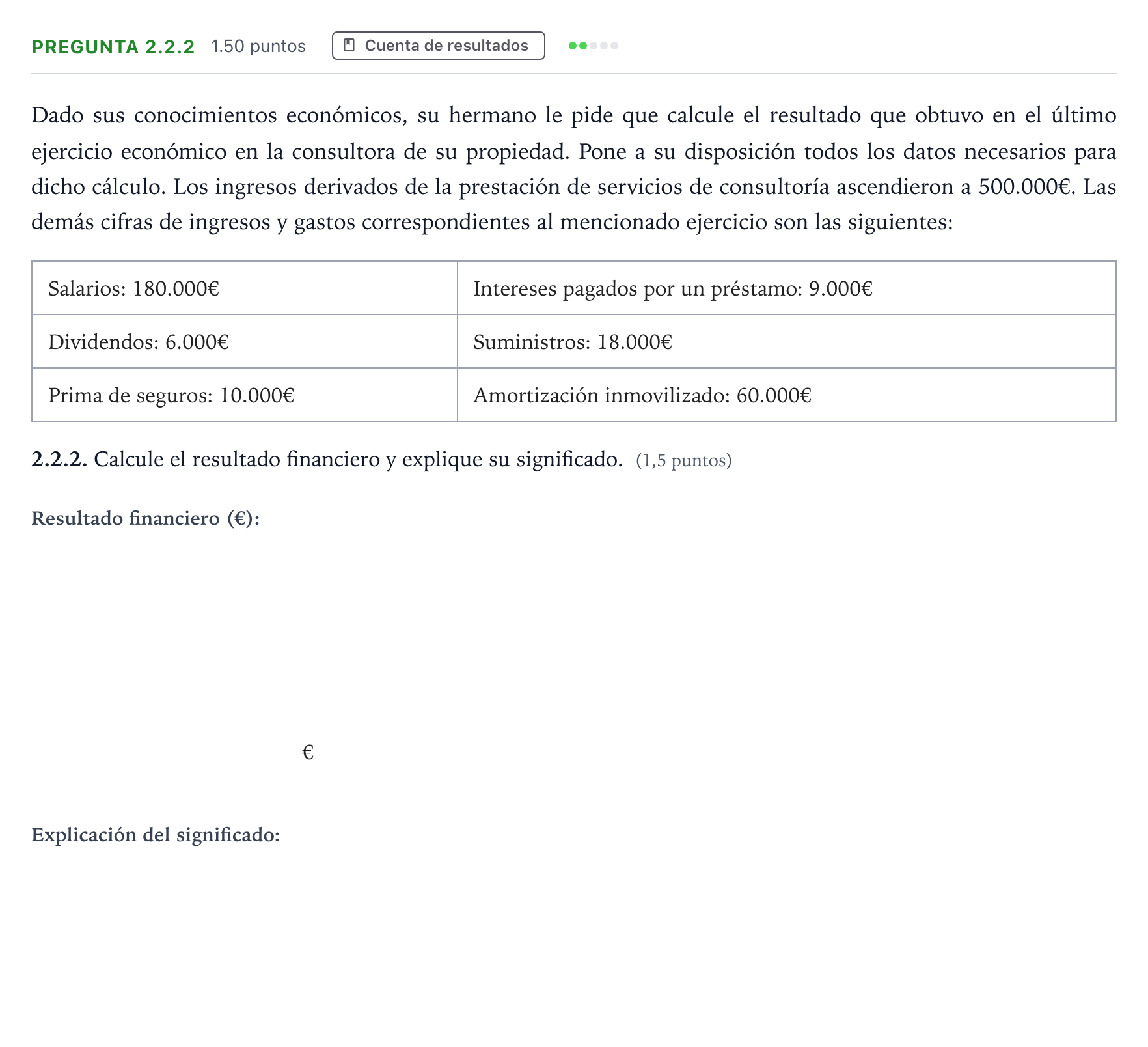 Enunciado: Pregunta 2.2.2 · Empresa y Diseño de Modelos de Negocio PAU Galicia Ordinaria 2025