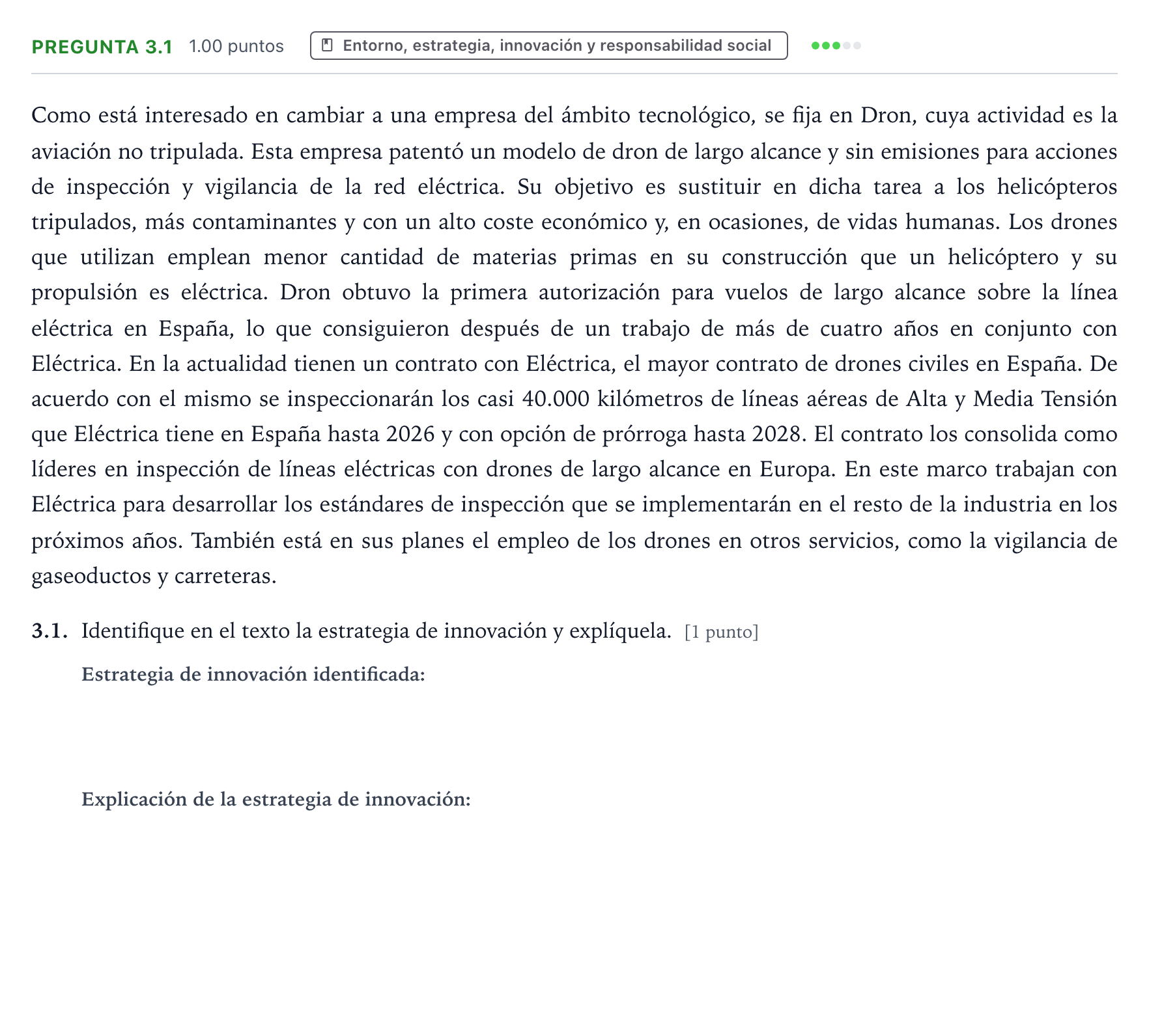 Enunciado: Pregunta 3.1 · Empresa y Diseño de Modelos de Negocio PAU Galicia Ordinaria 2025