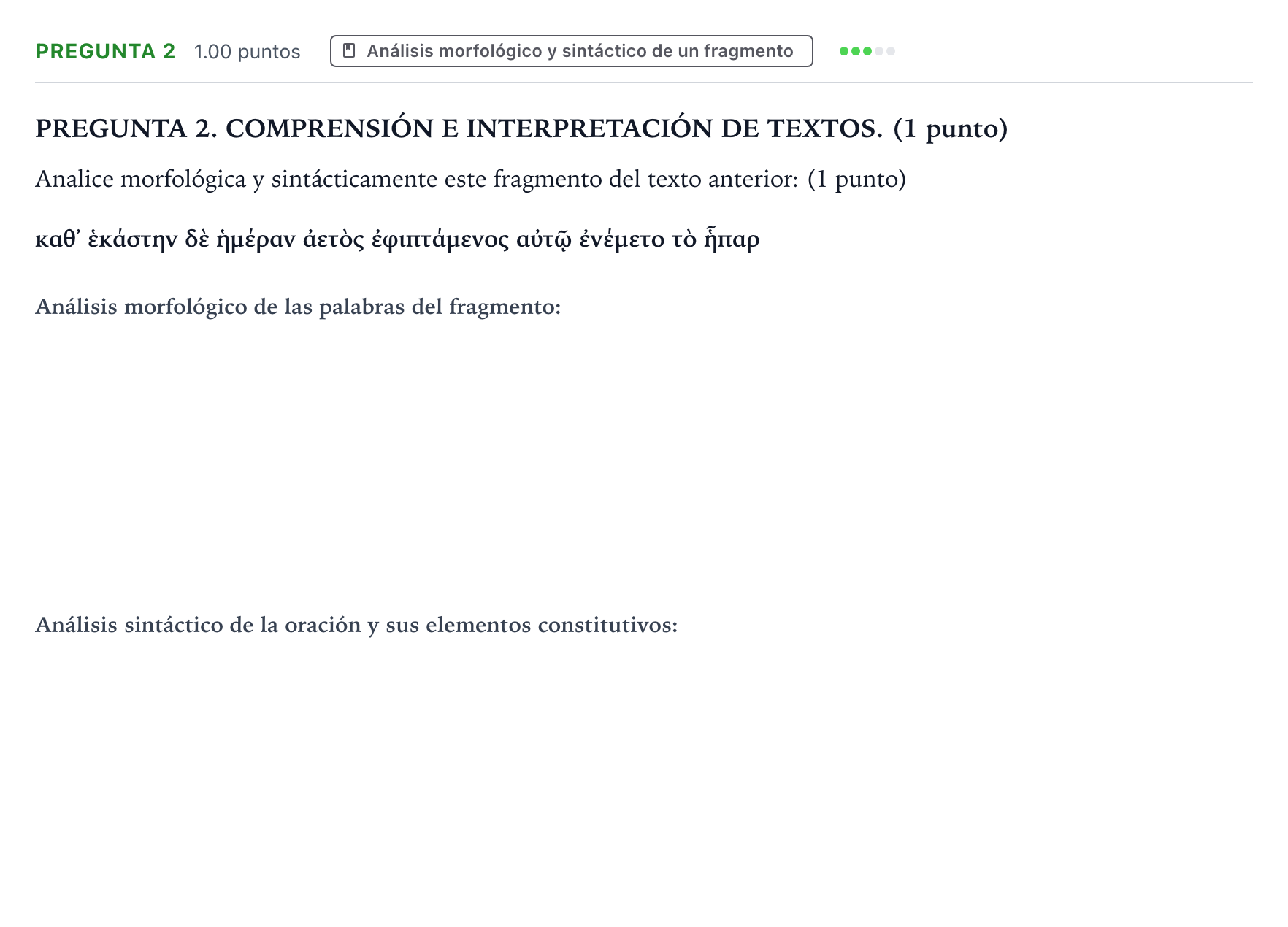 Enunciado: Pregunta 2 · Griego II PAU Galicia Ordinaria 2025